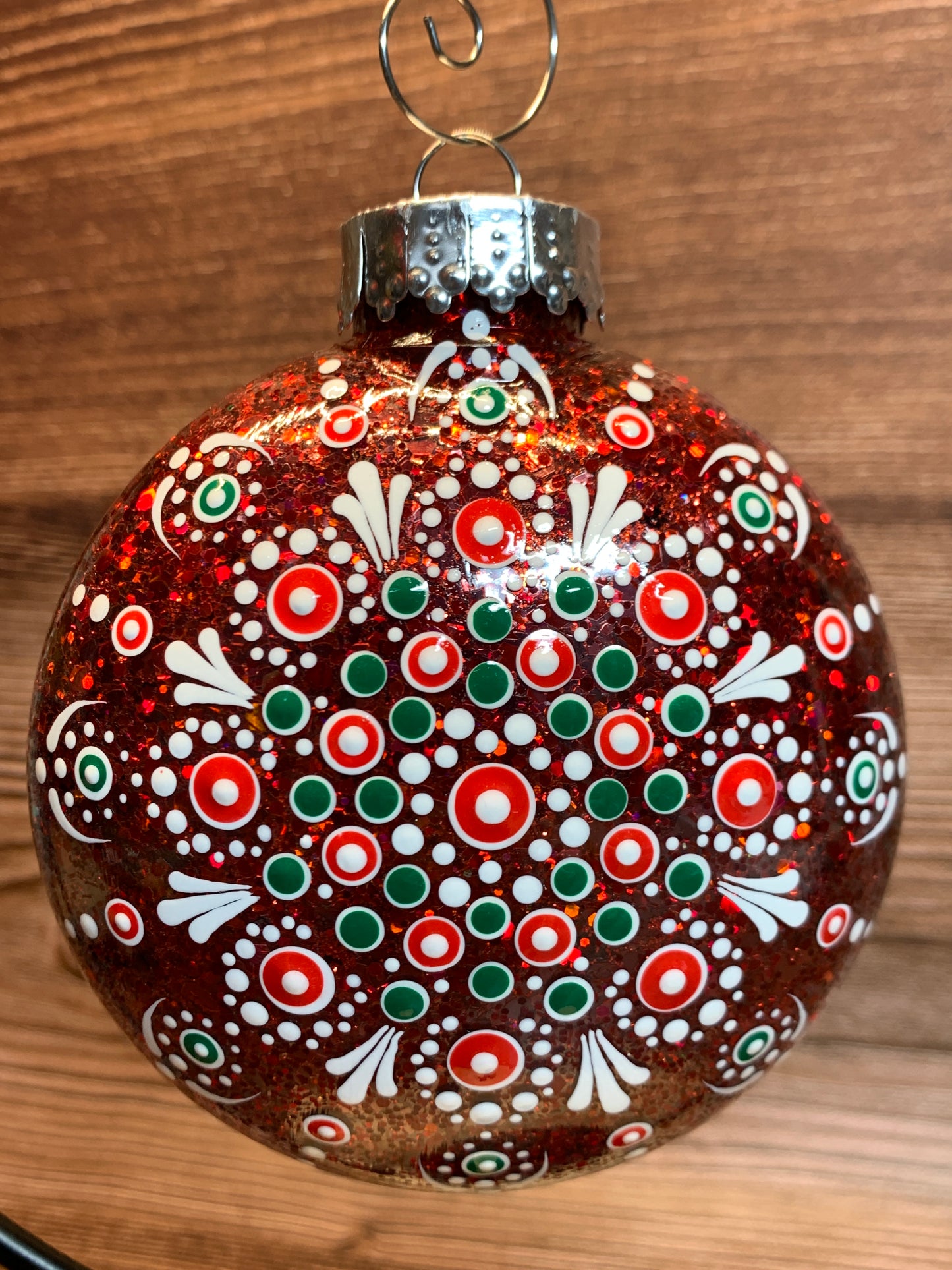 #86 Glittered Dot Art Ornament