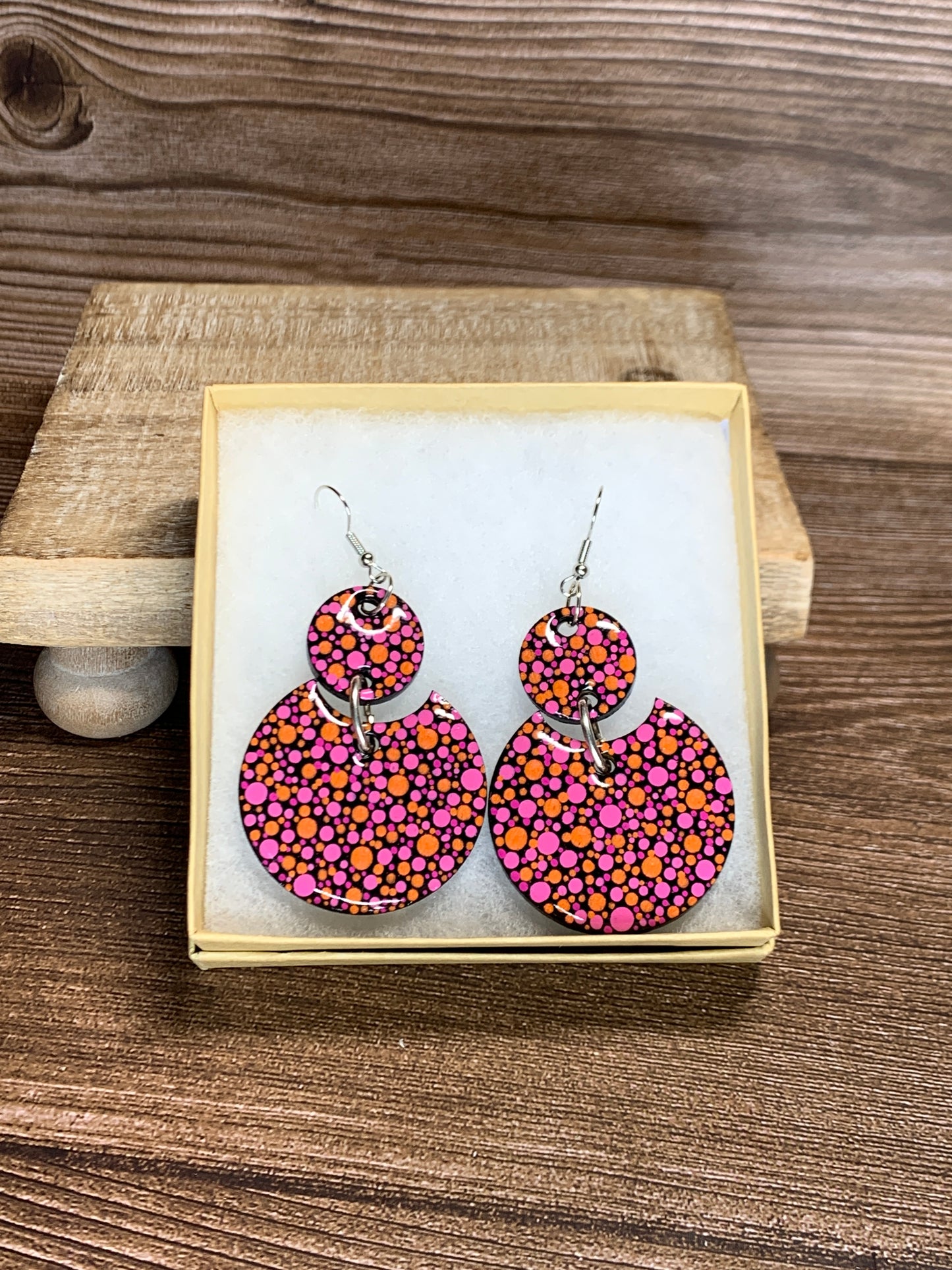 ER#5Pink & Orange Dotted Earrings