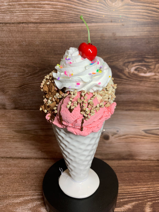 Faux Ice Cream Sundae White