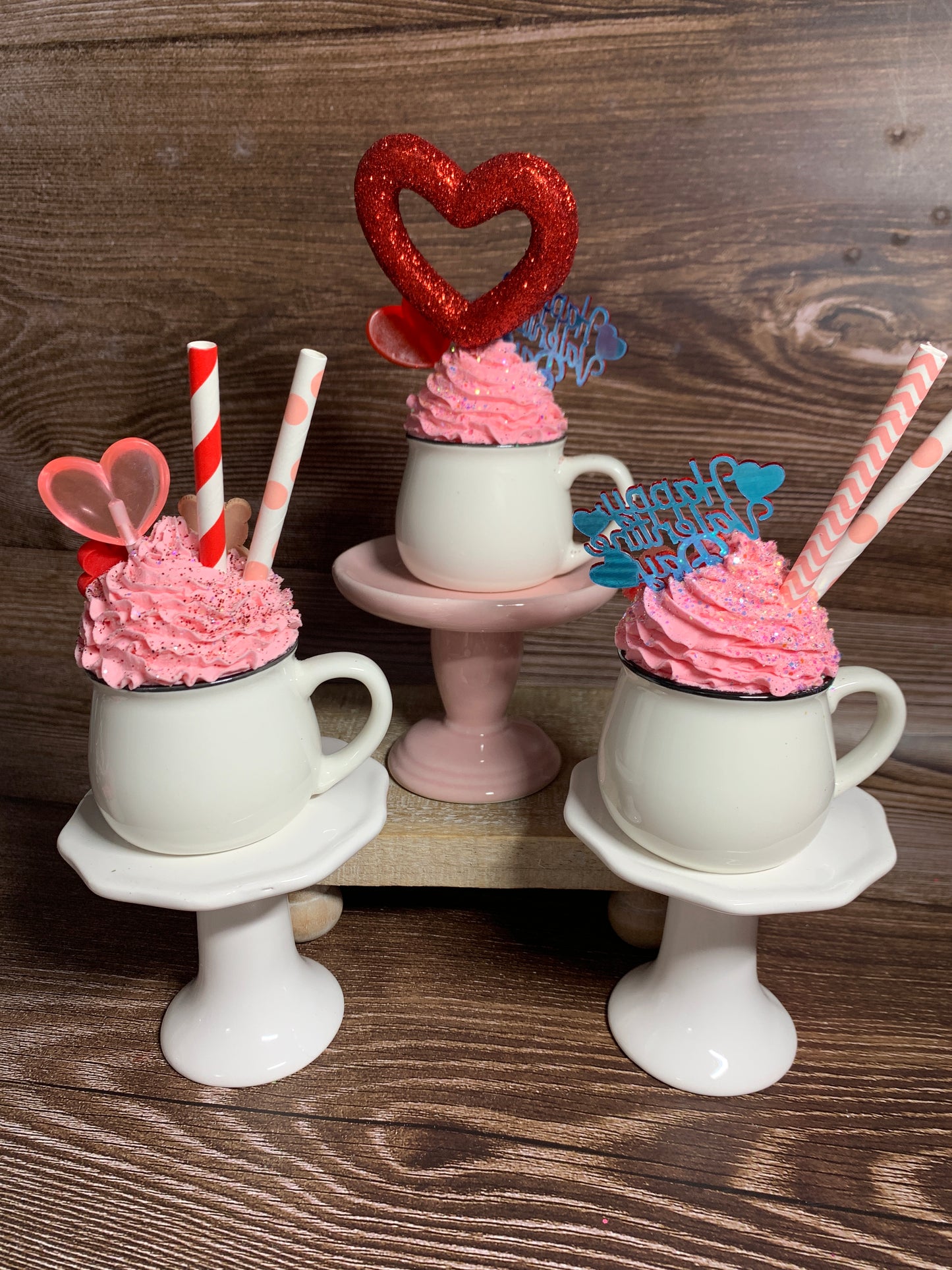 White Valentine Mini Mugs