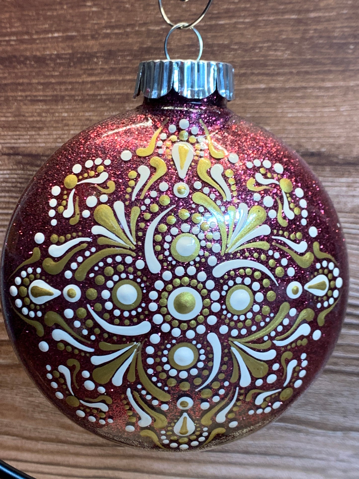 #101 Glittered Dot Art Ornament