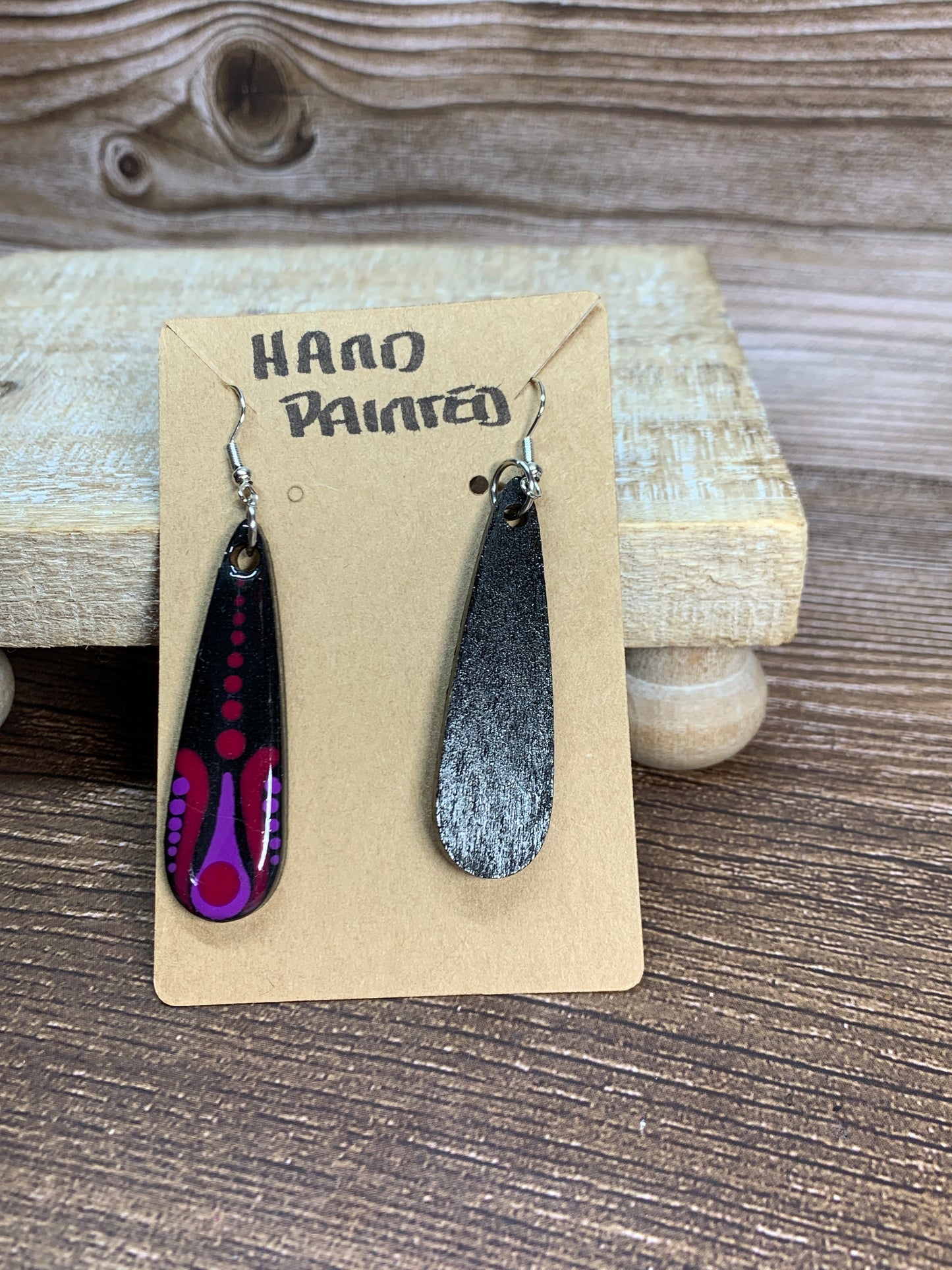 ER#18 Burgundy & Purple Dotted Earrings