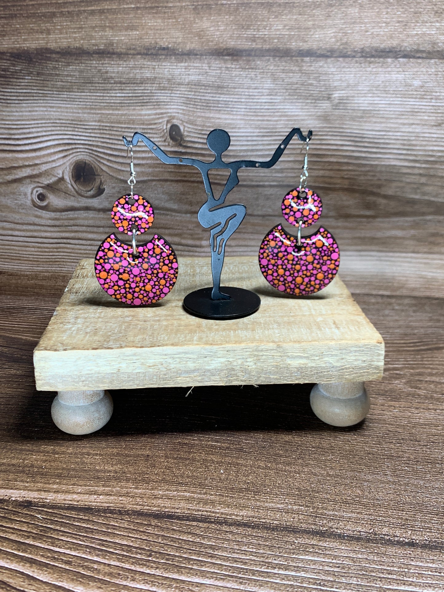 ER#5Pink & Orange Dotted Earrings