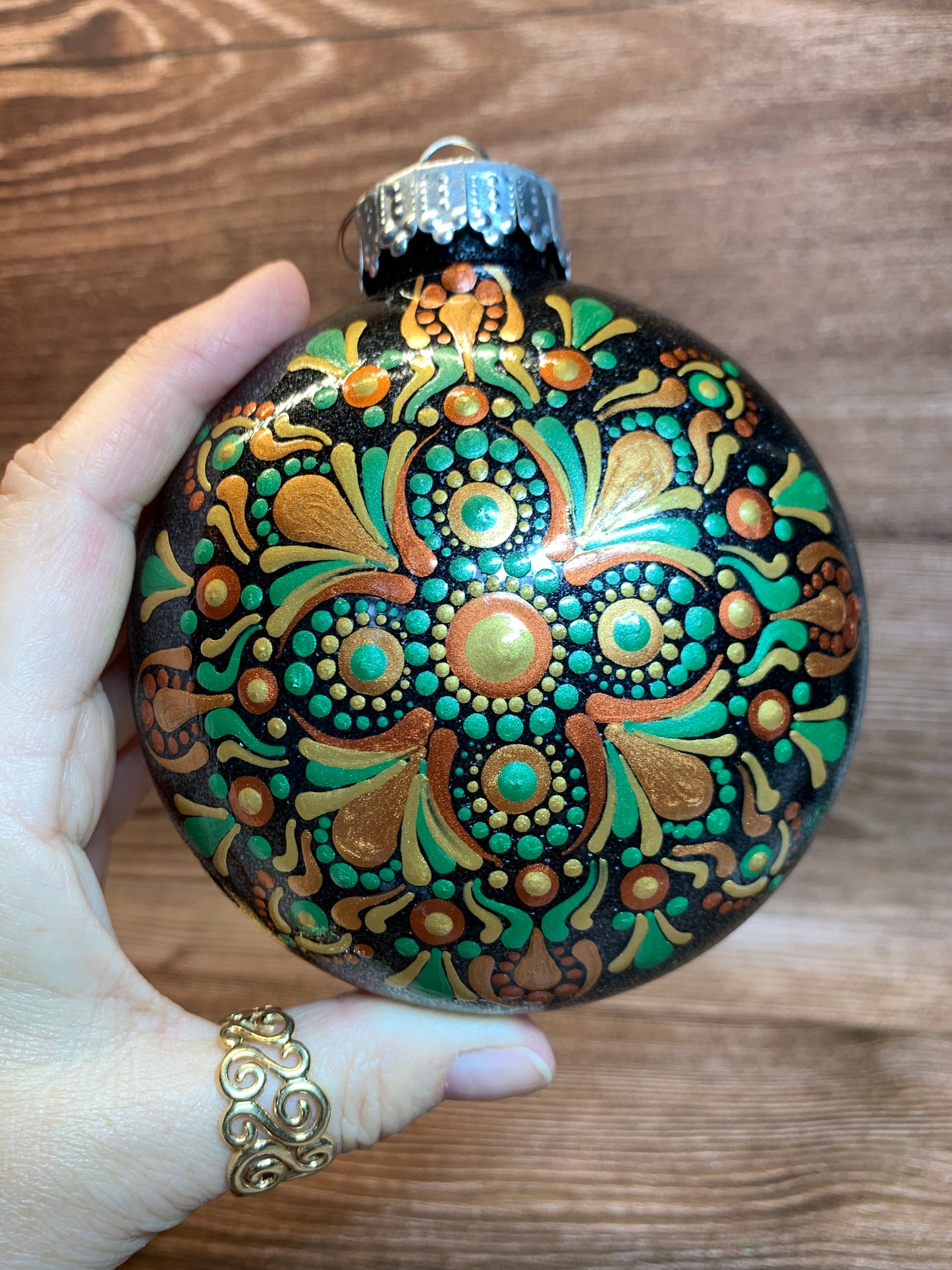 #87 Glittered Dot Art Ornament