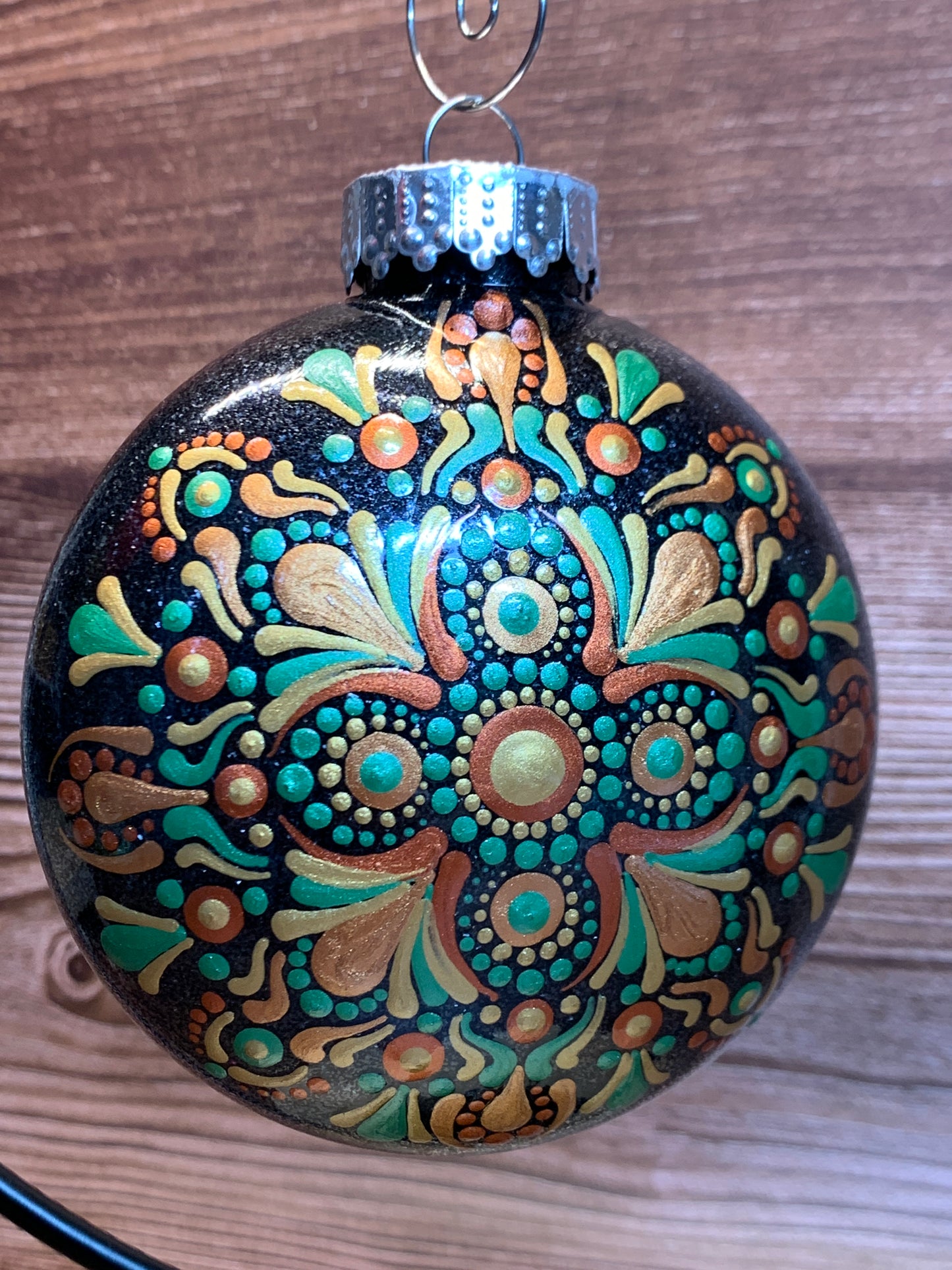 #87 Glittered Dot Art Ornament