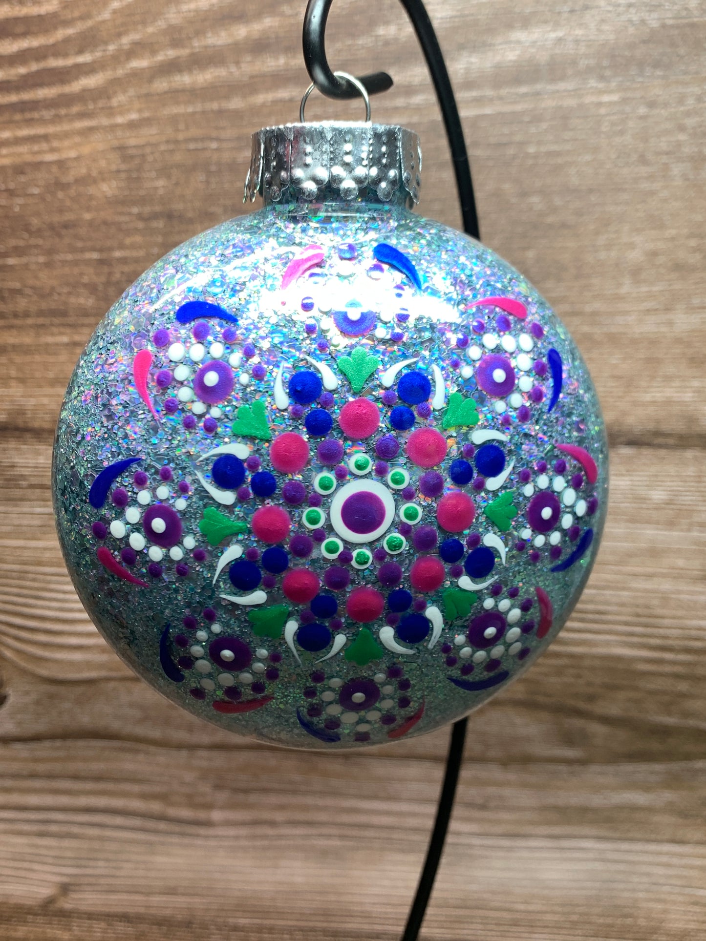 #23 Glittered Dot Art Ornament