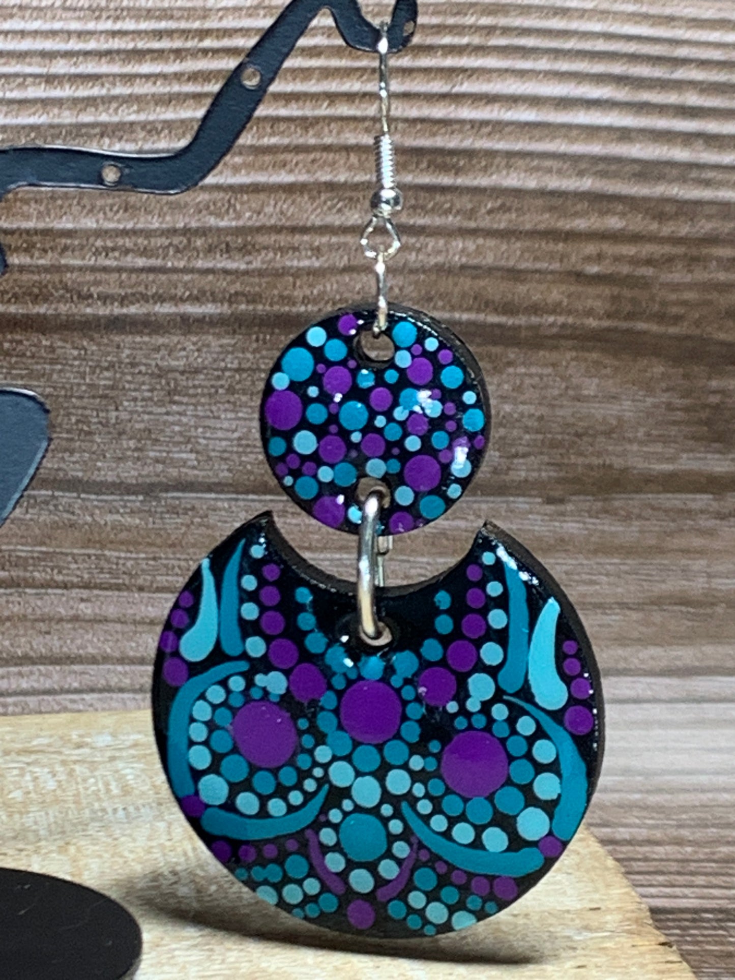 ER#3Teal and Purple Dotted Earrings