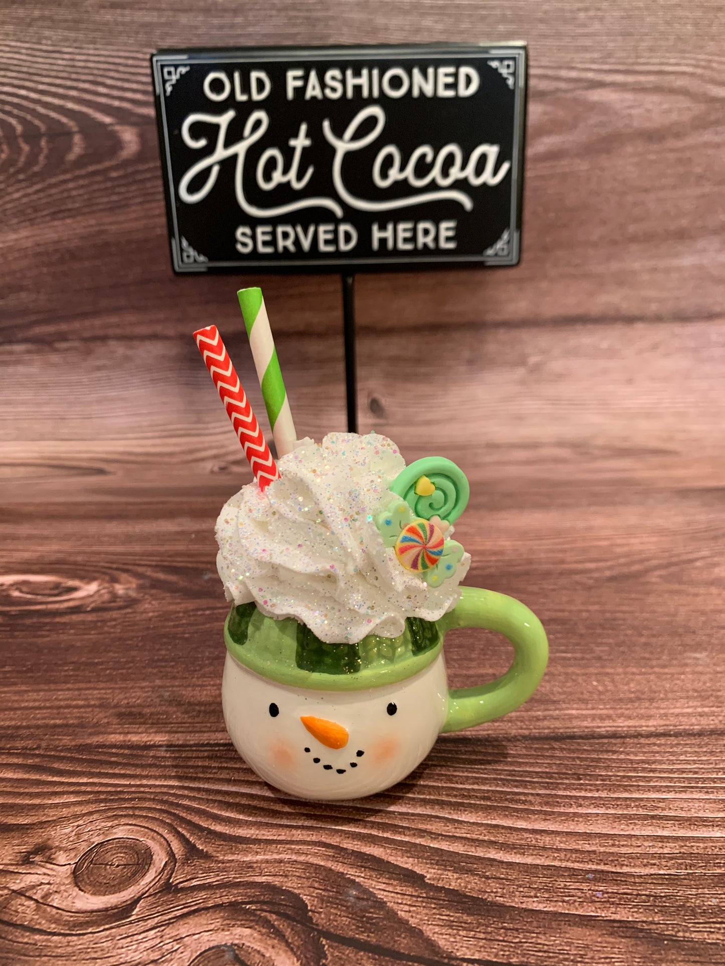 Green Snowman Mini Mug