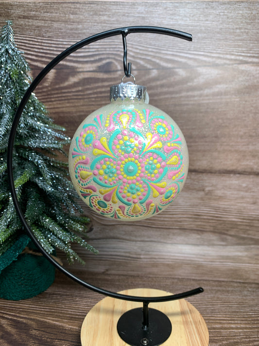 #117 Glittered Dot Art Ornament