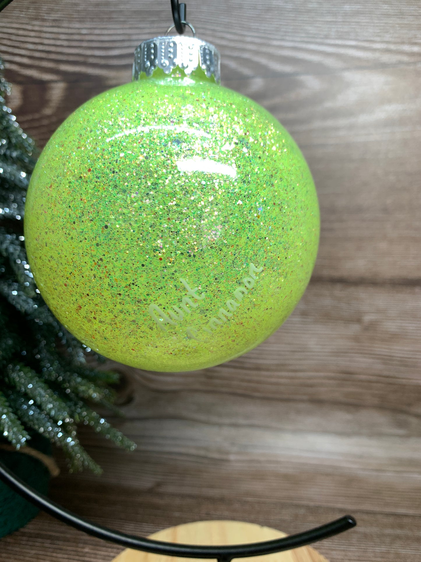 #115 Glittered Dot art ornament