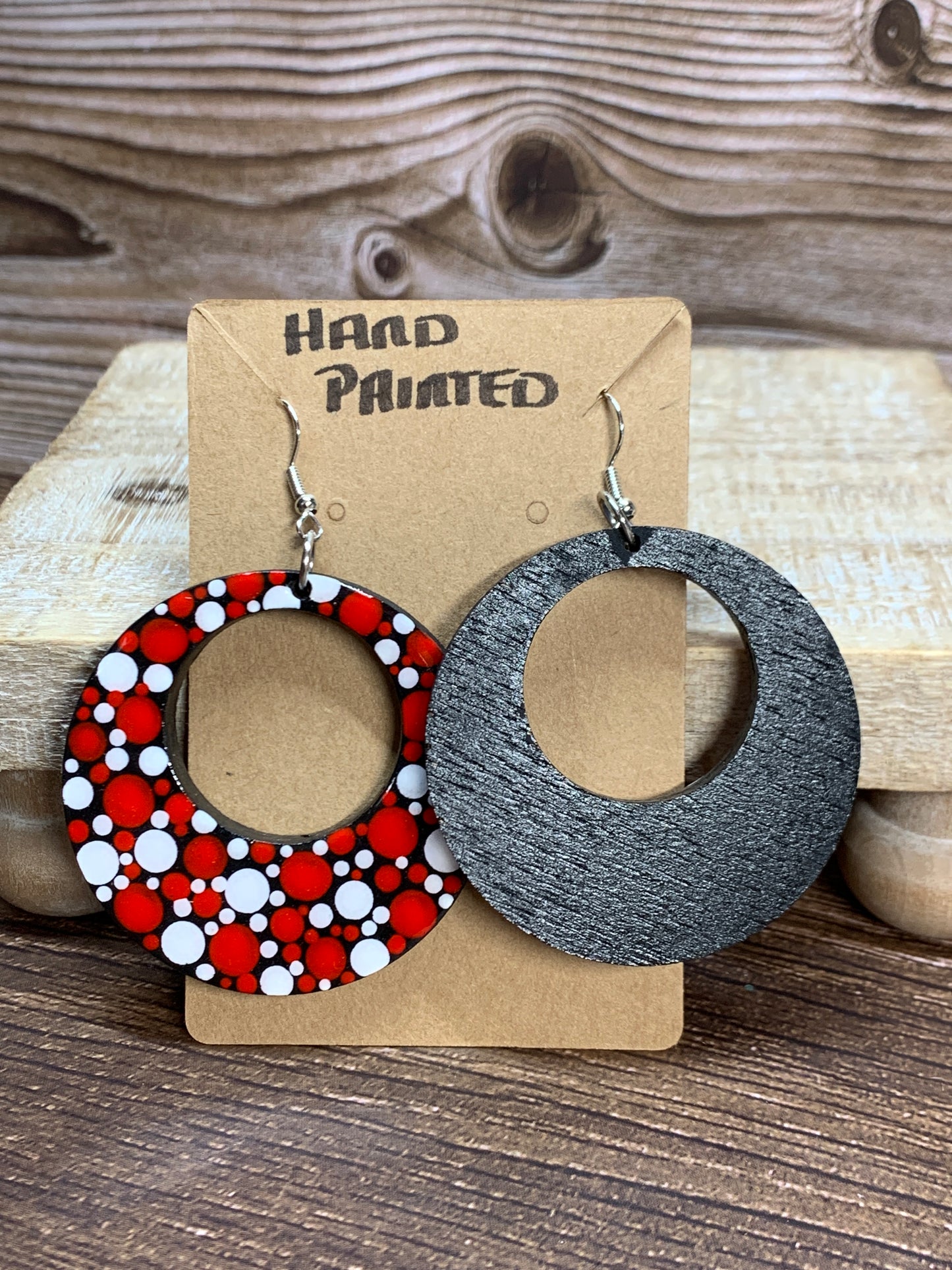 ER#38 Red & White Dotted Earrings