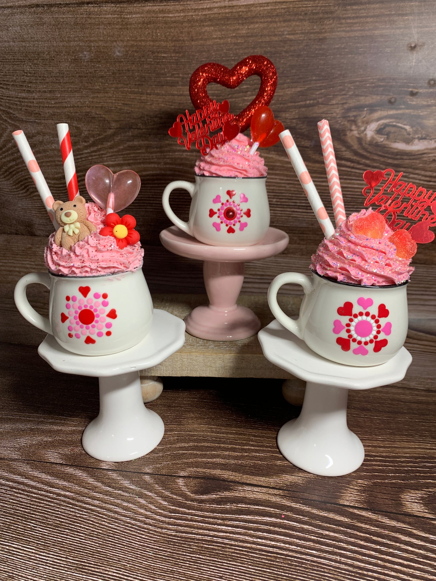 White Valentine Mini Mugs