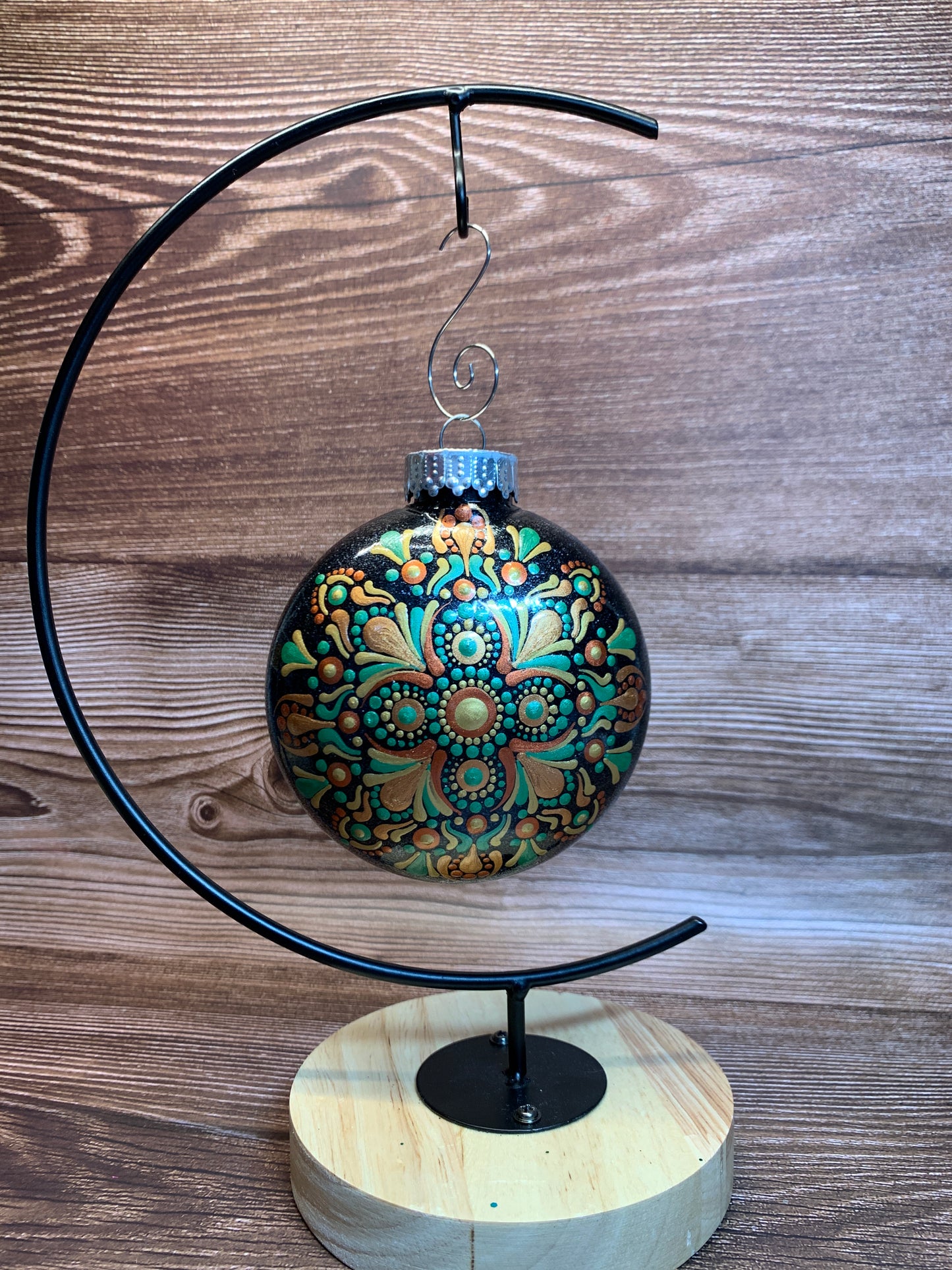 #87 Glittered Dot Art Ornament