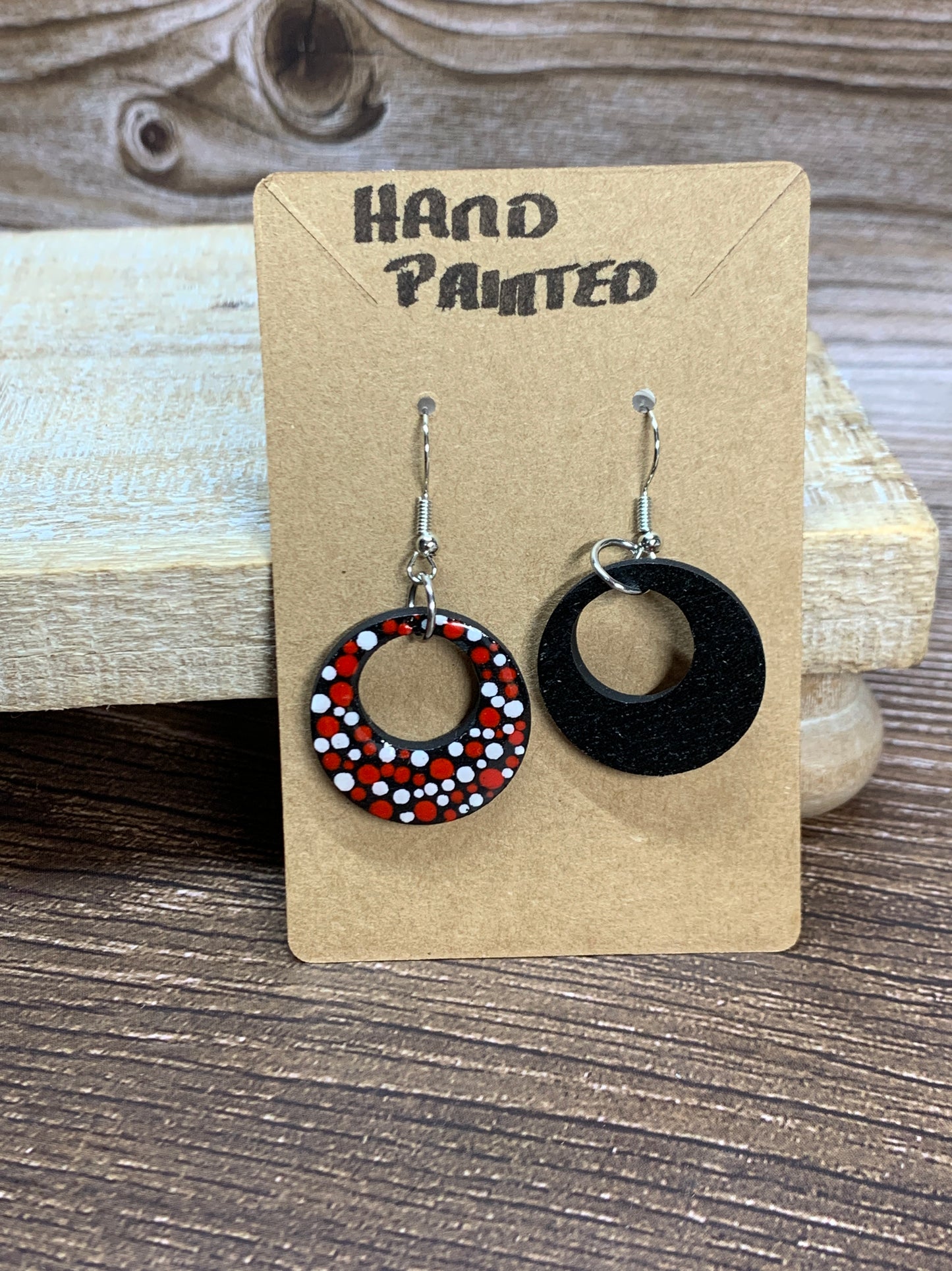 ER#34 Red & White Dotted Earrings