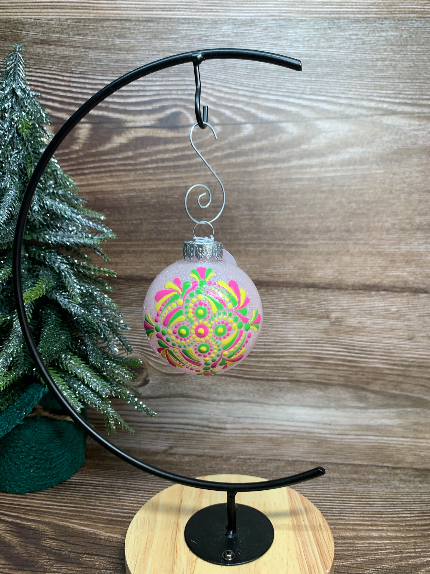 #119 Glittered Dot Art Ornament