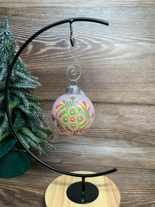 #119 Glittered Dot Art Ornament