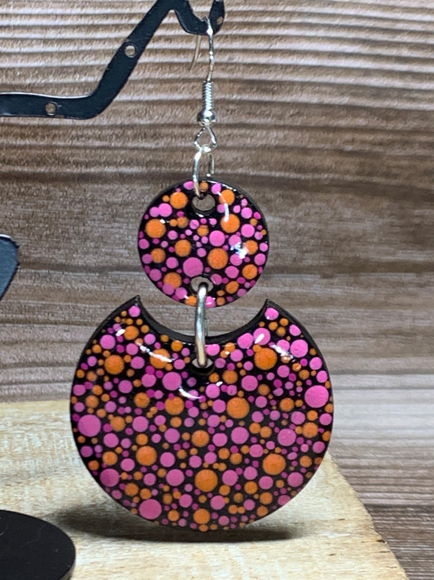 ER#5Pink & Orange Dotted Earrings