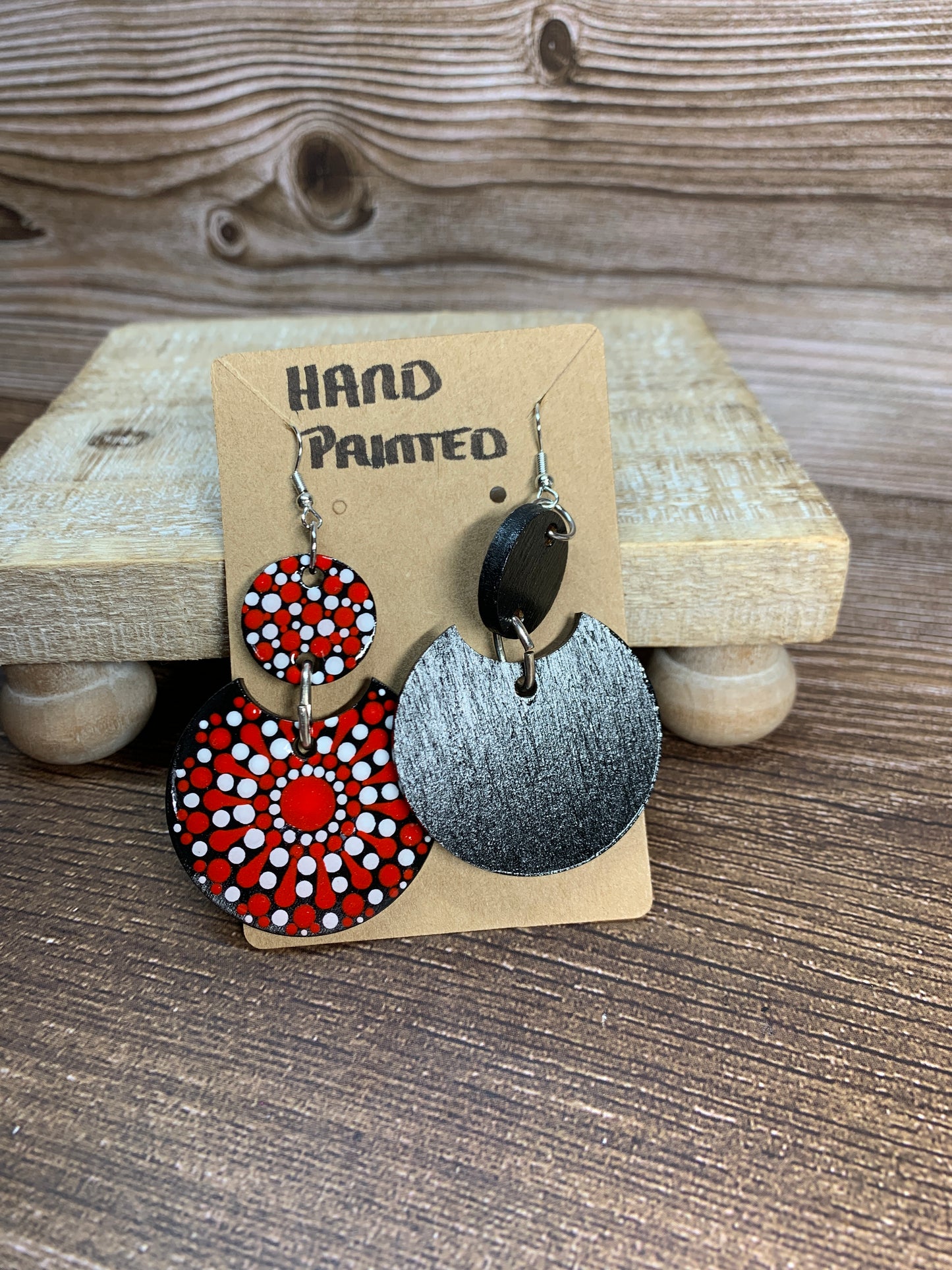 ER#9 Red & White Dotted Earrings