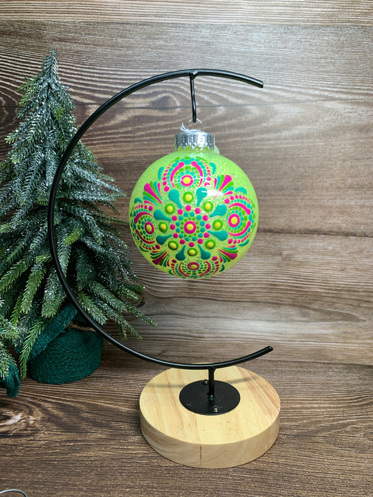 #115 Glittered Dot art ornament