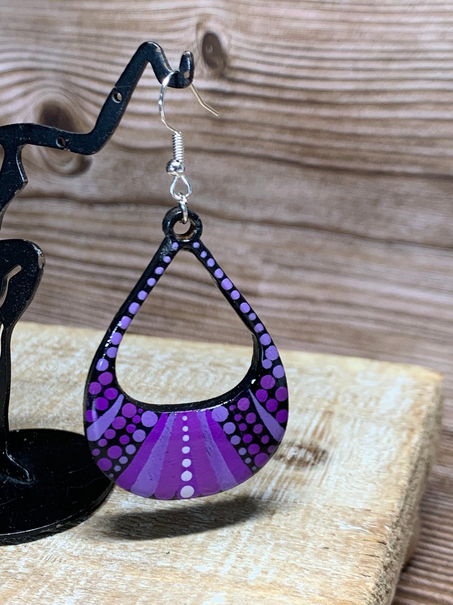 ER#1Purple Stripes and Dots Earrings