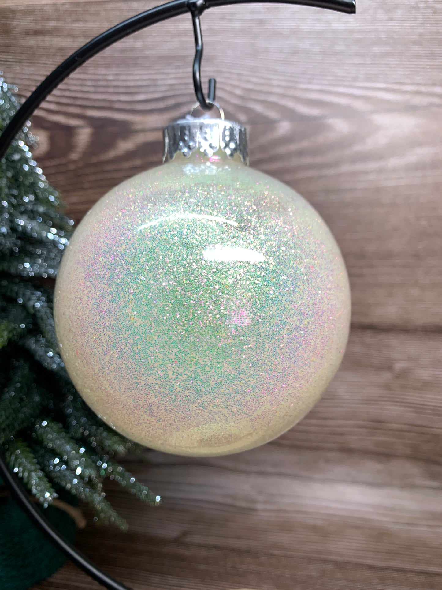 #117 Glittered Dot Art Ornament