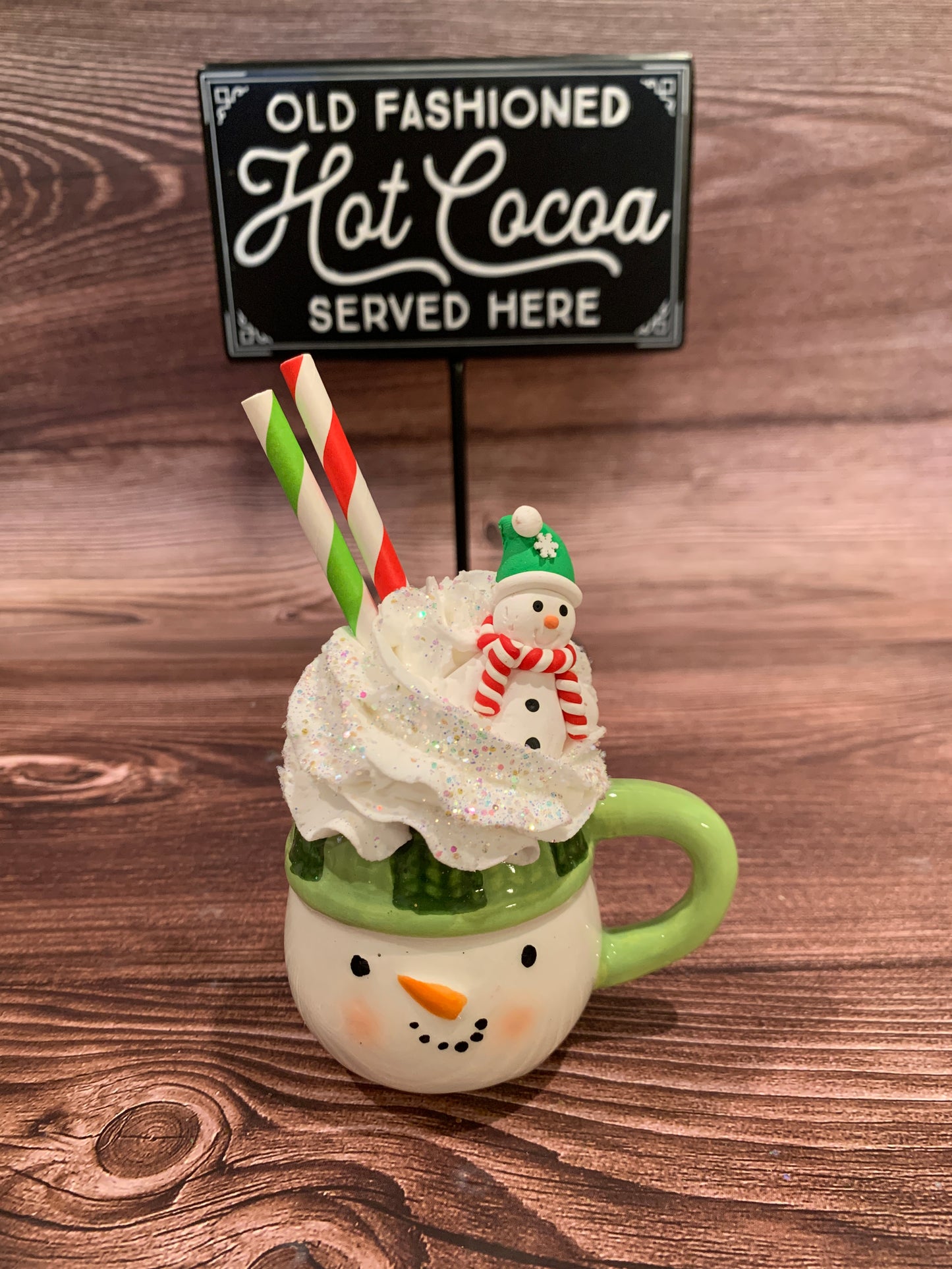 Green Snowman Mini Mug
