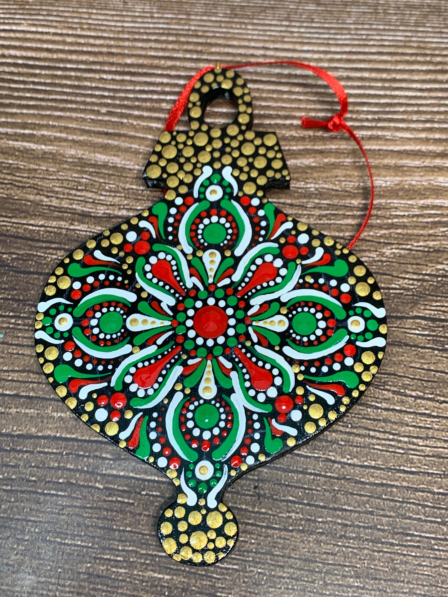 Dot Art Wood Ornament