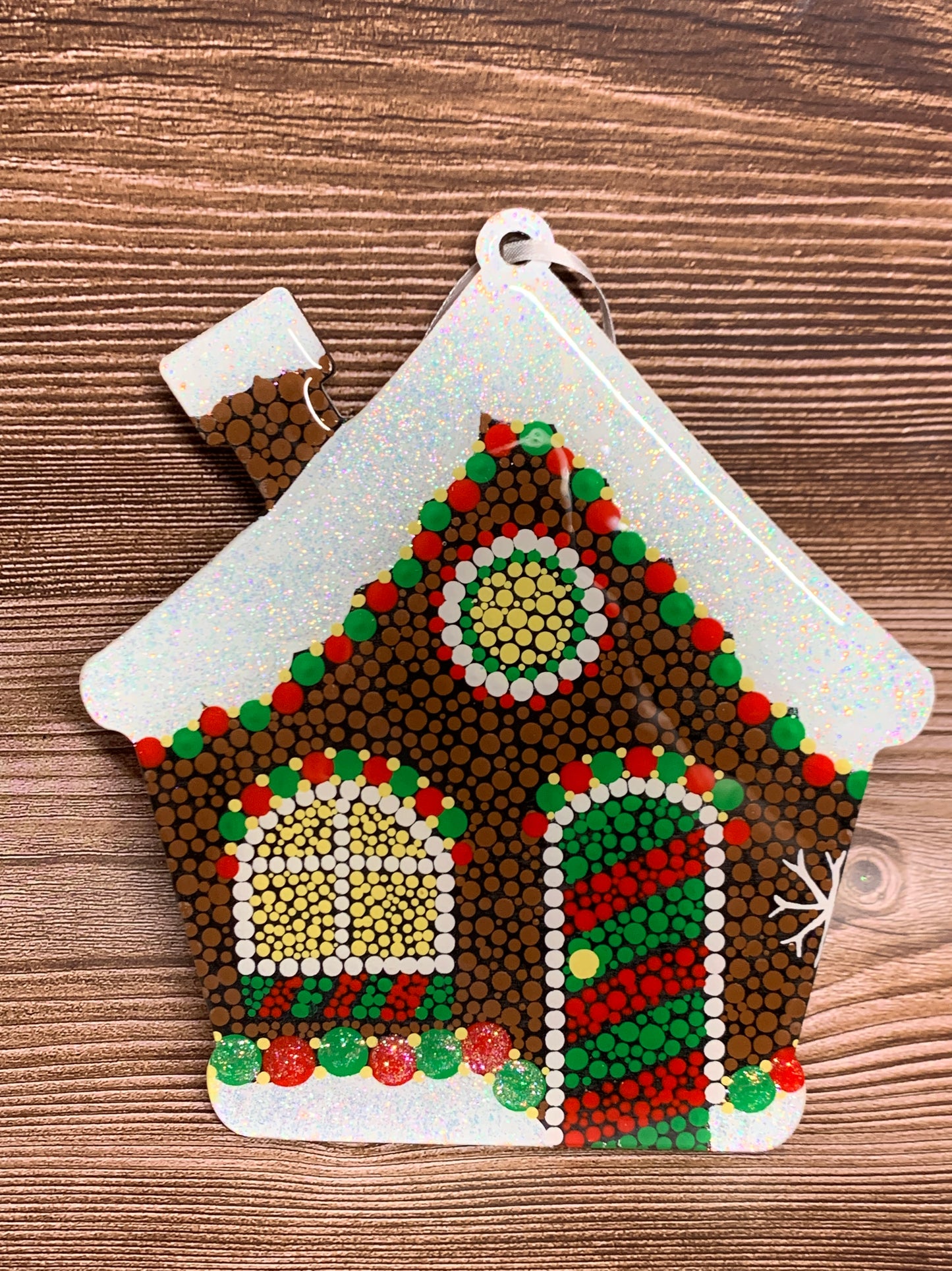 Red & Green Gingerbread House Ornaments