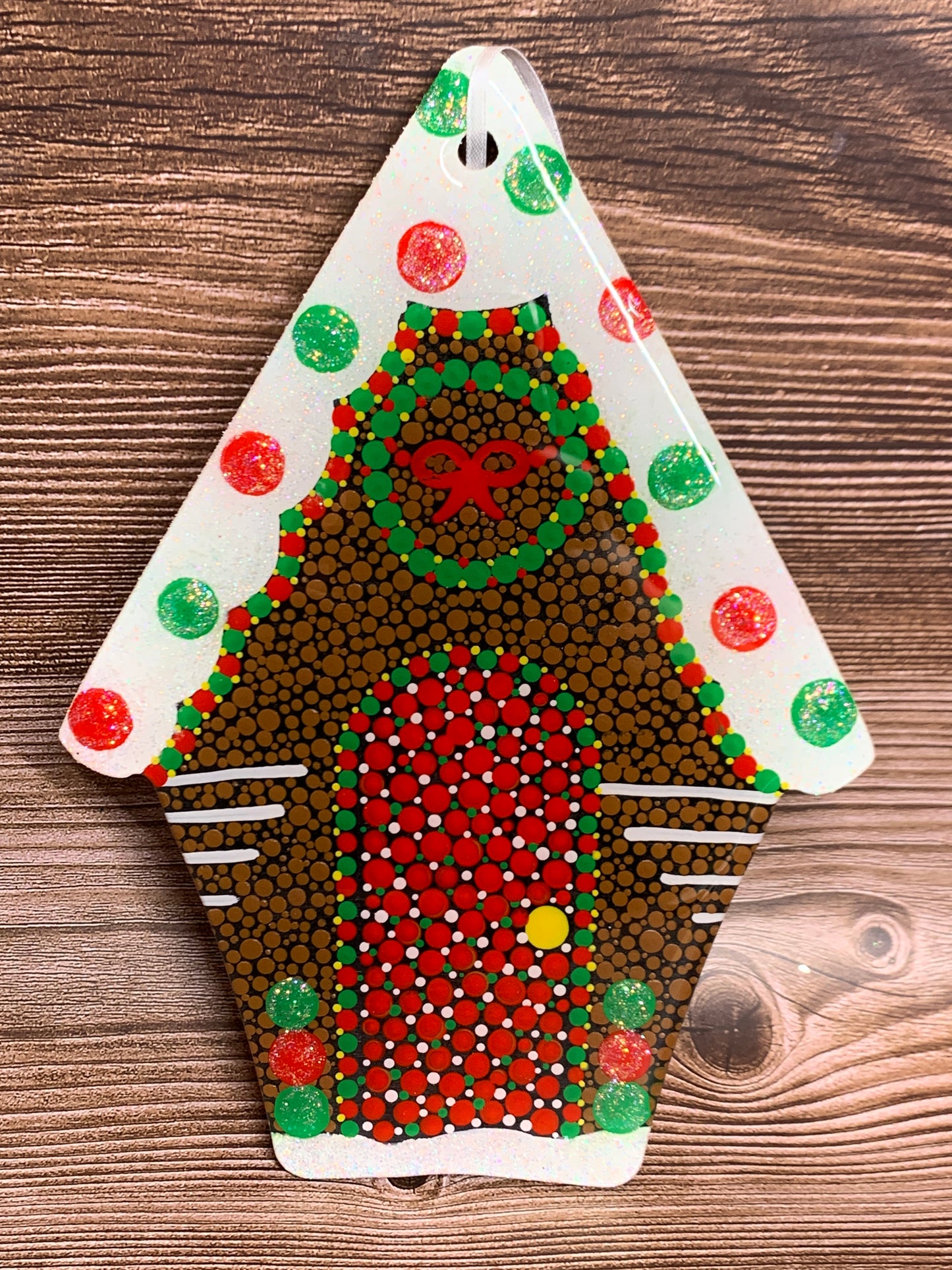Red & Green Gingerbread House Ornaments