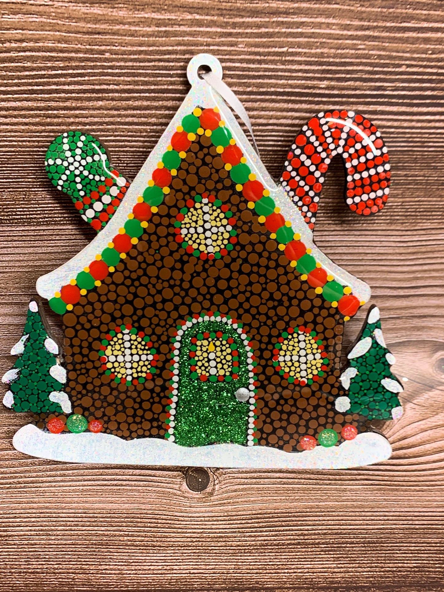 Red & Green Gingerbread House Ornaments