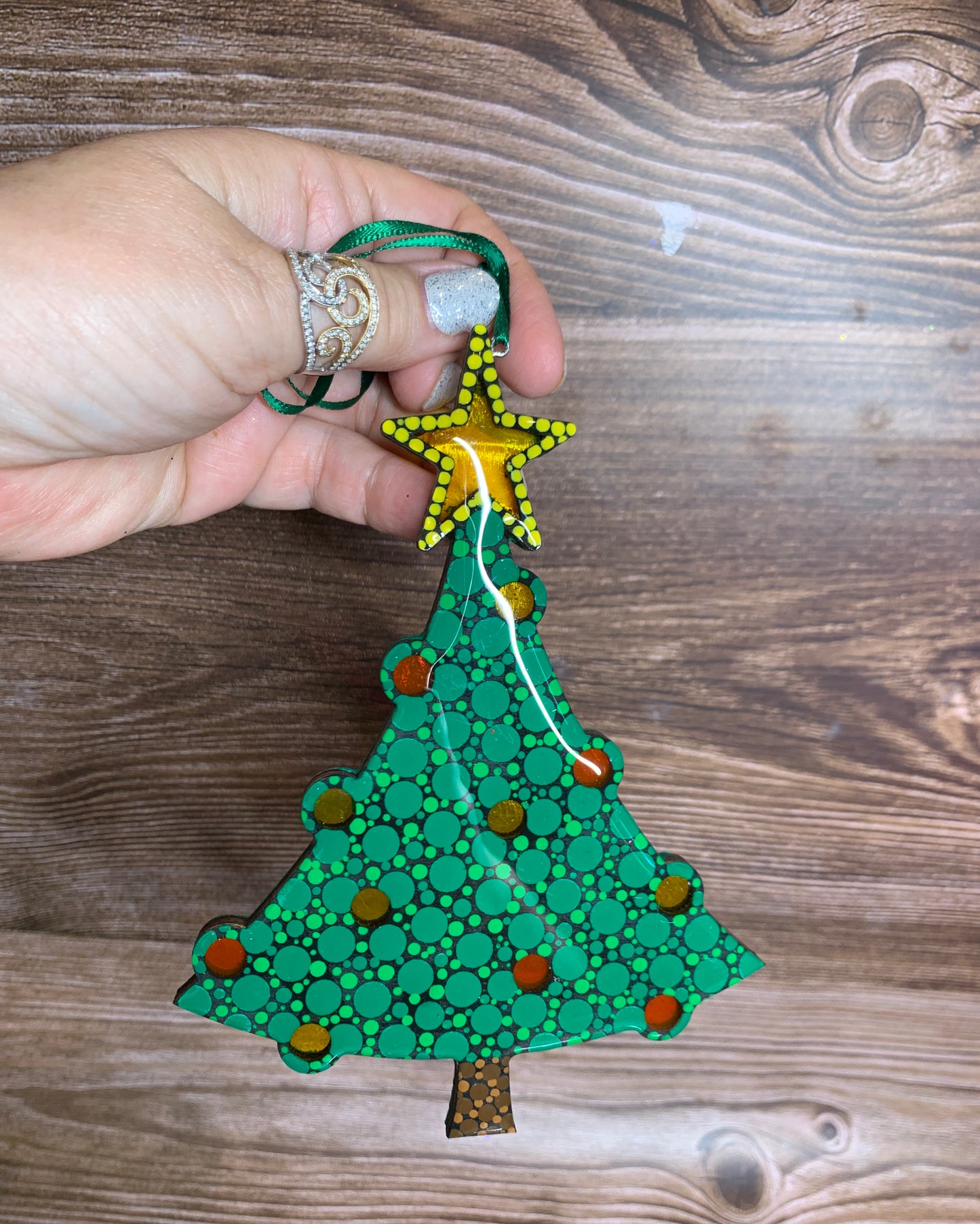 Stained glass look Tree Ornament