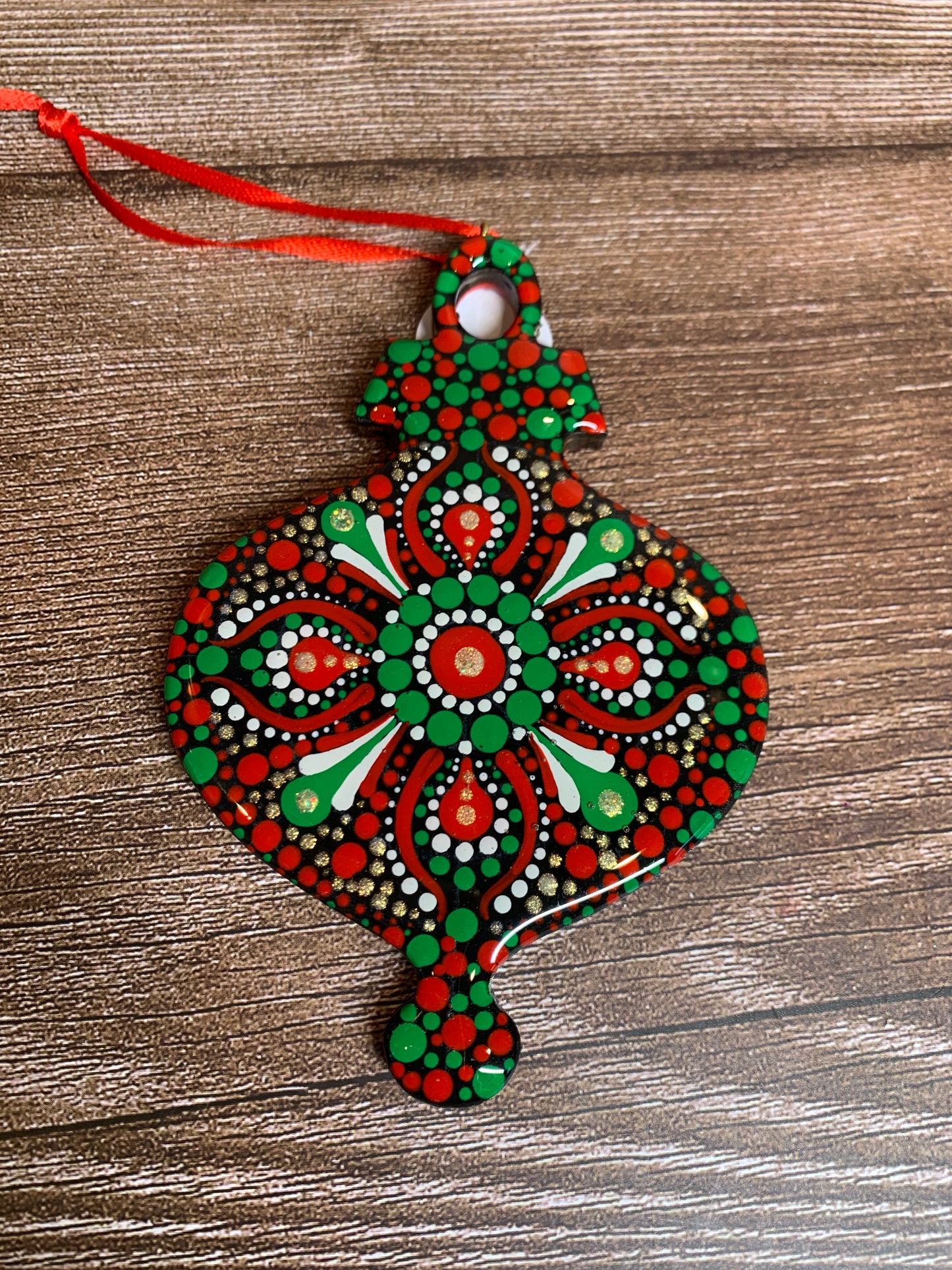 Dot Art Wood Ornament