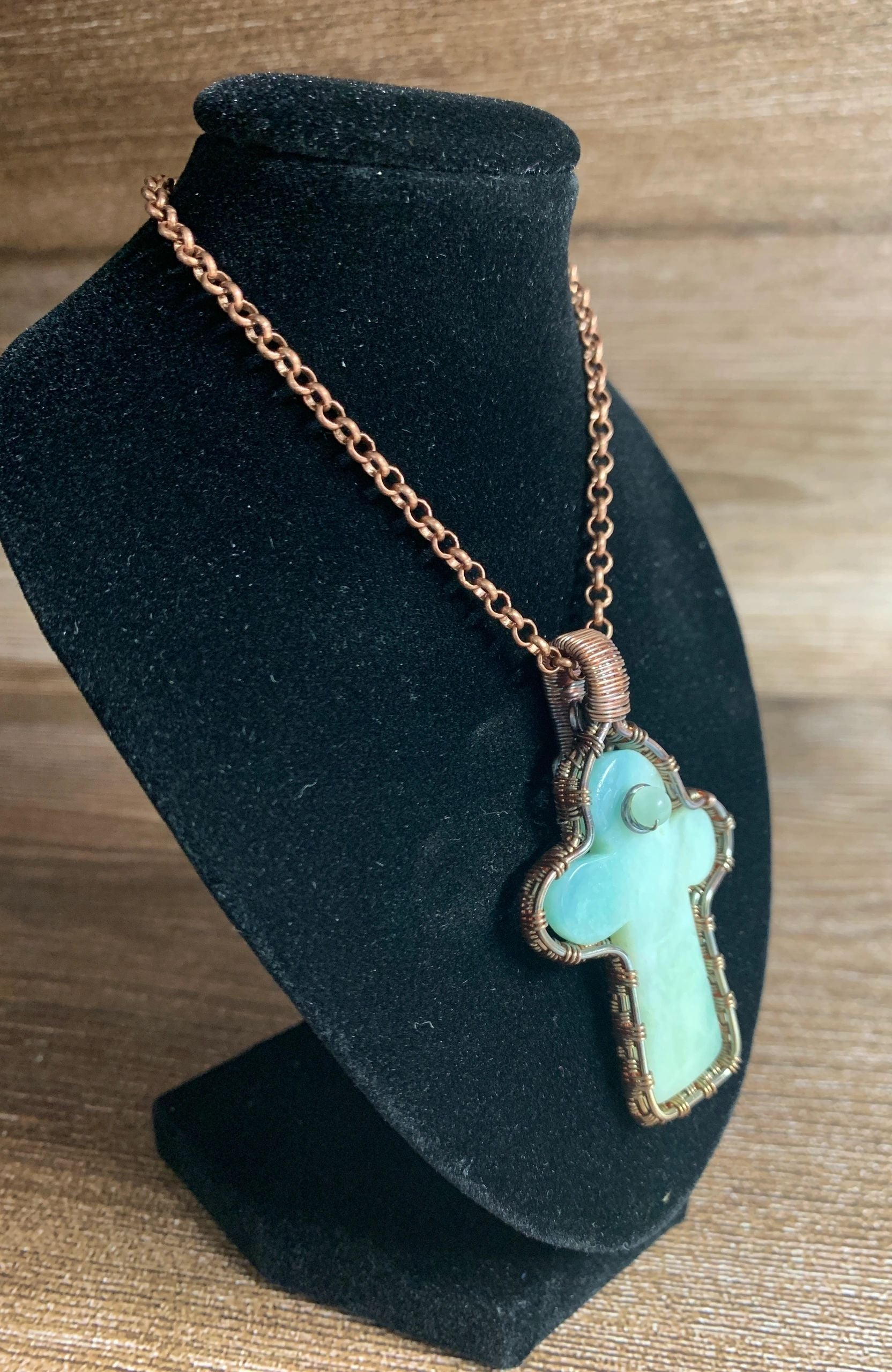 Quartzite Cross with Amazonite