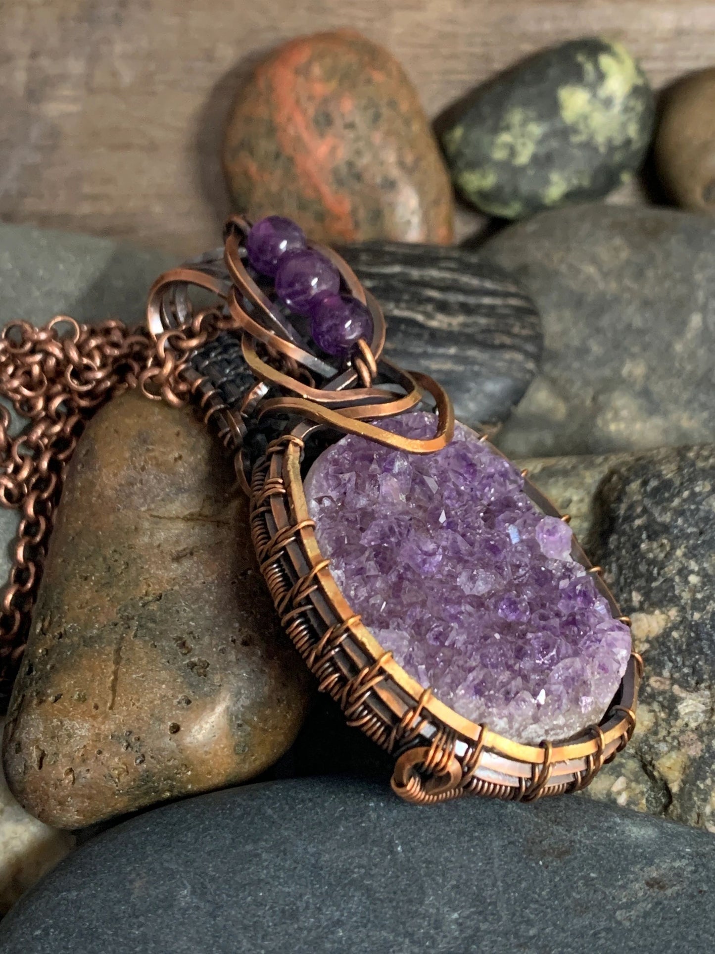 Amethyst Druzy Pendant