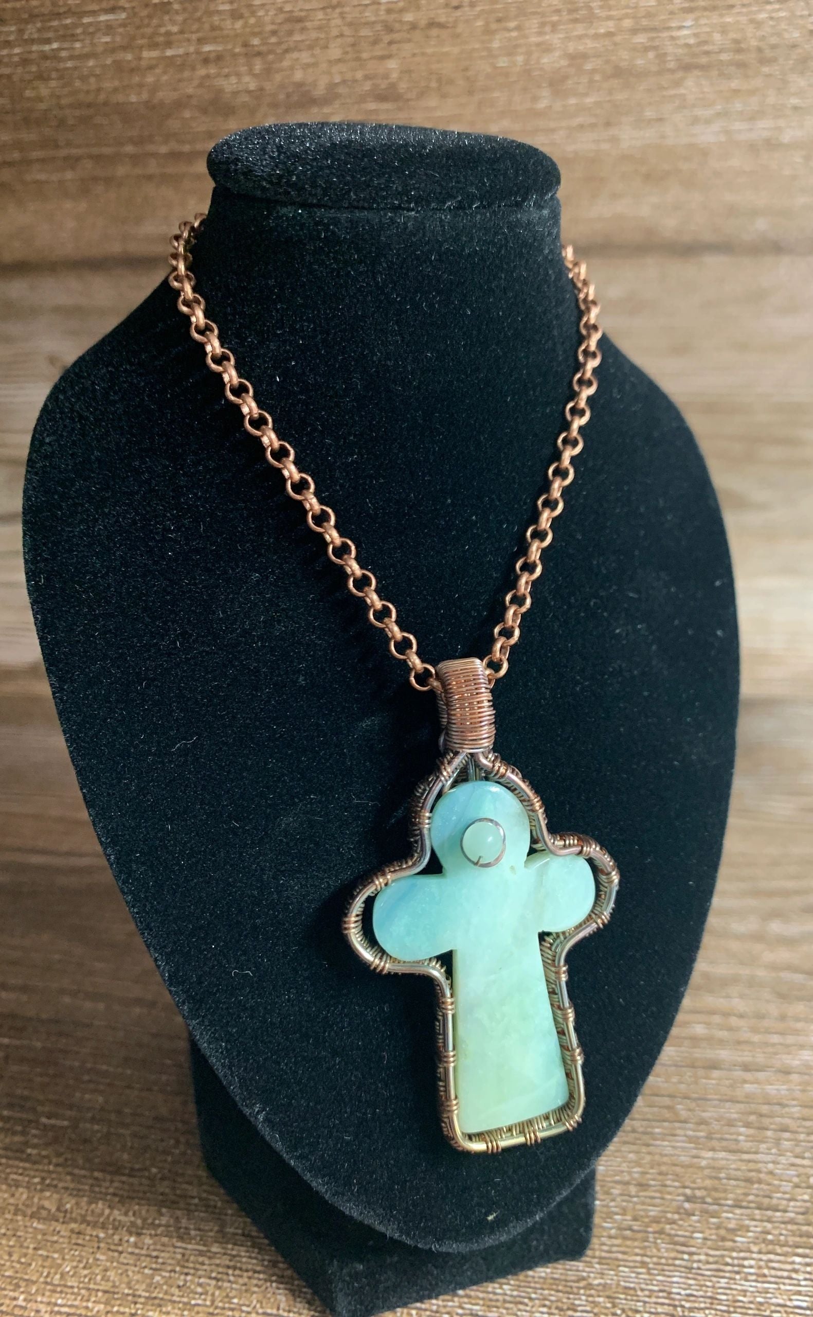 Quartzite Cross with Amazonite
