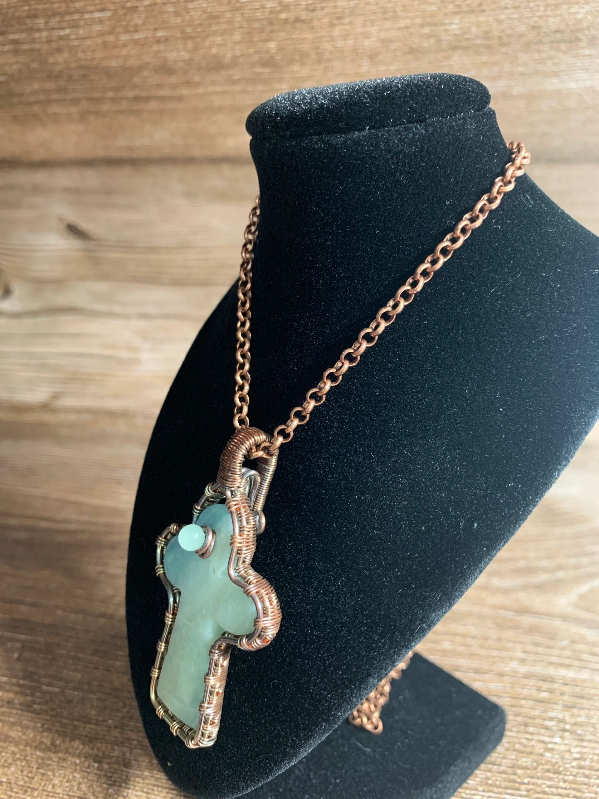 Quartzite Cross with Amazonite