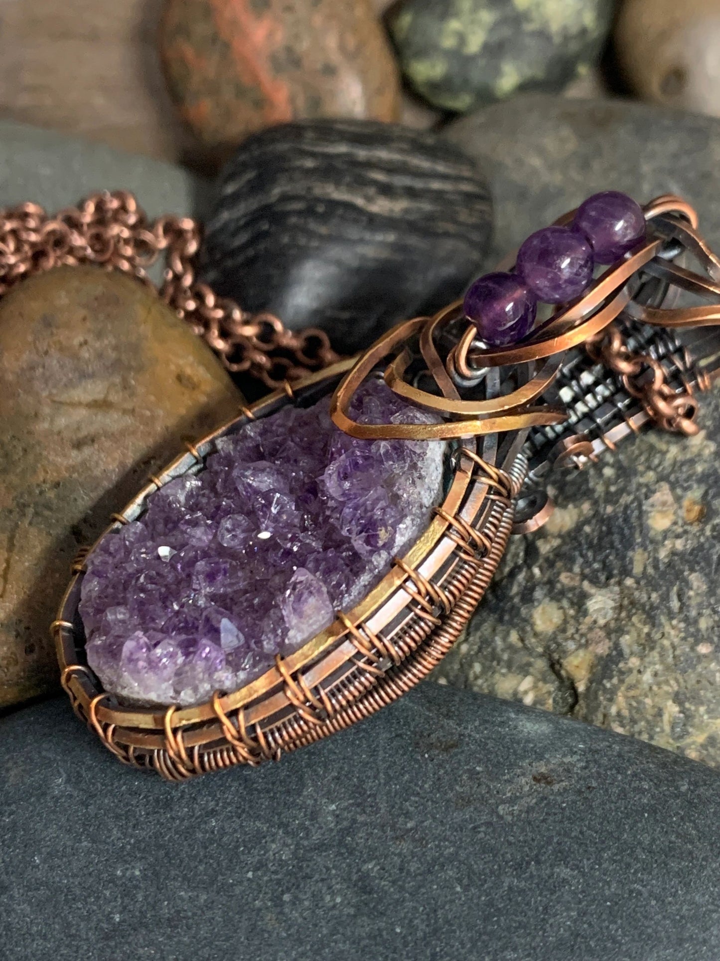 Amethyst Druzy Pendant