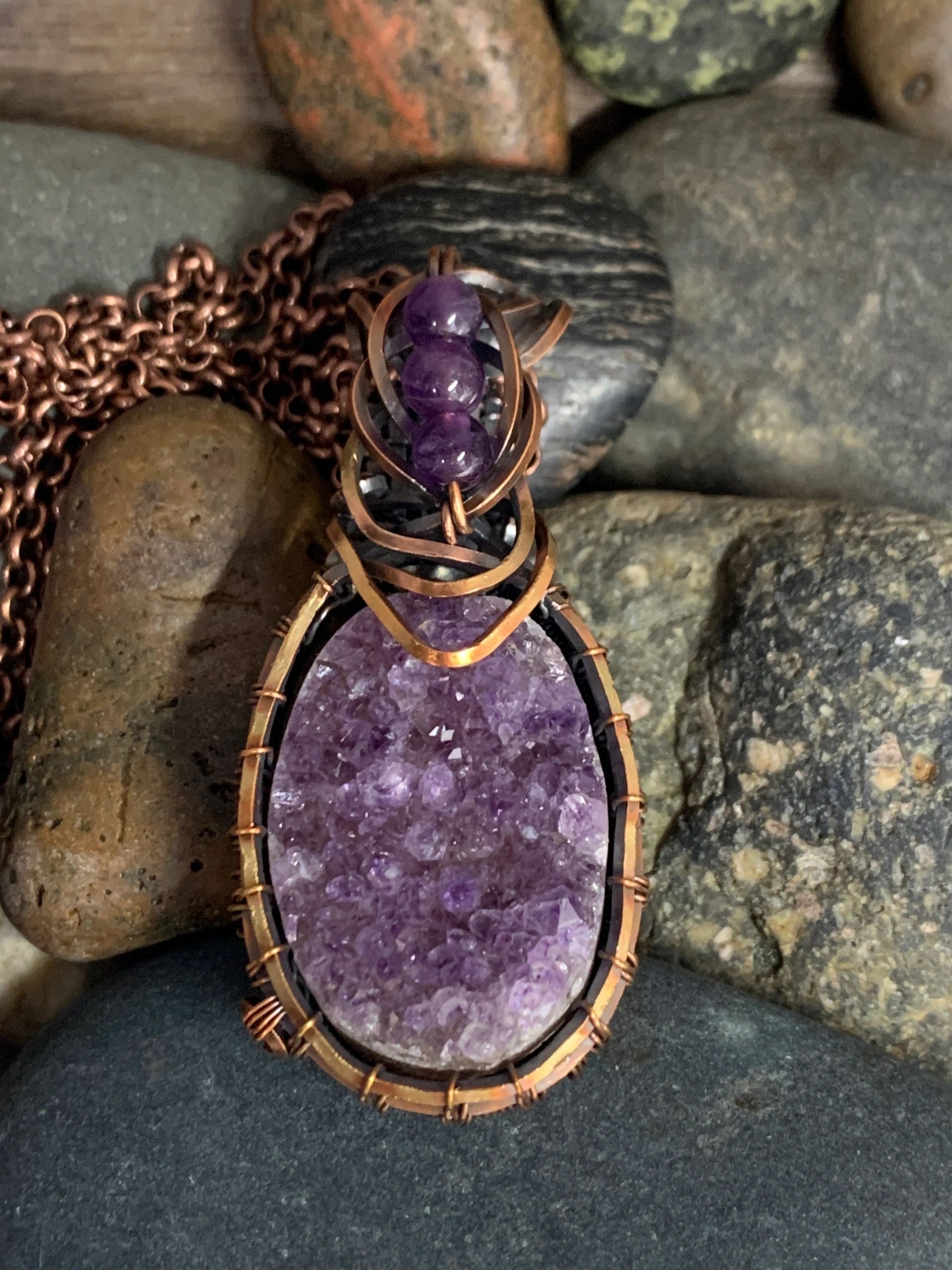 Amethyst Druzy Pendant