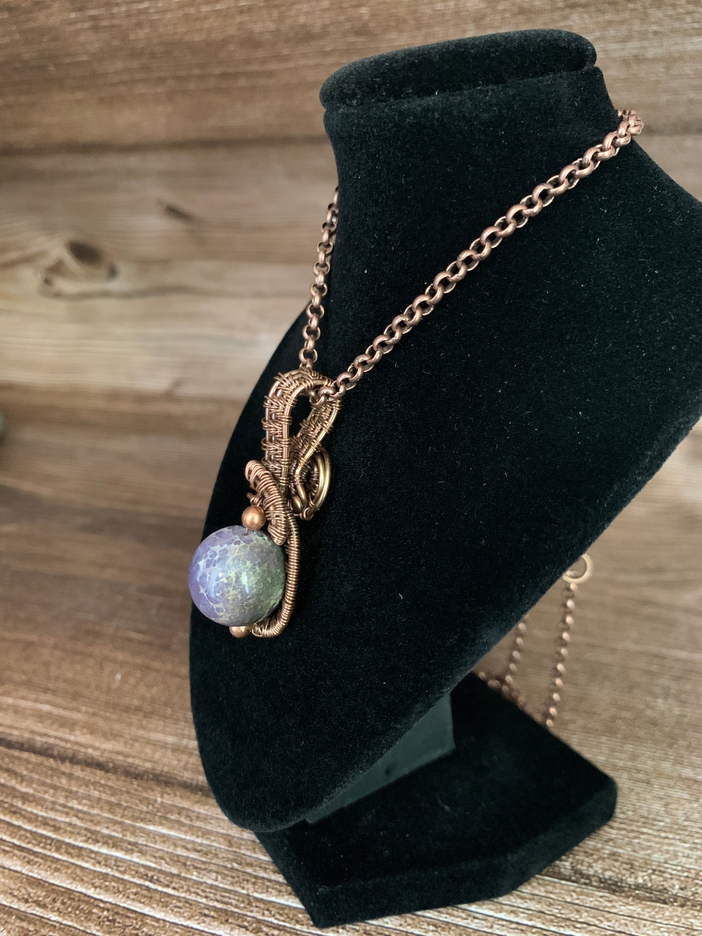 Grape Agate Bead Pendant #1
