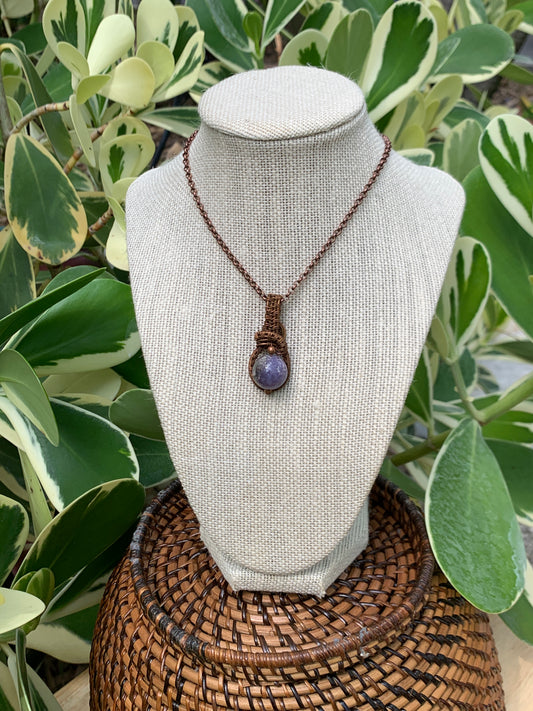 Grape Agate Bead Pendant #1