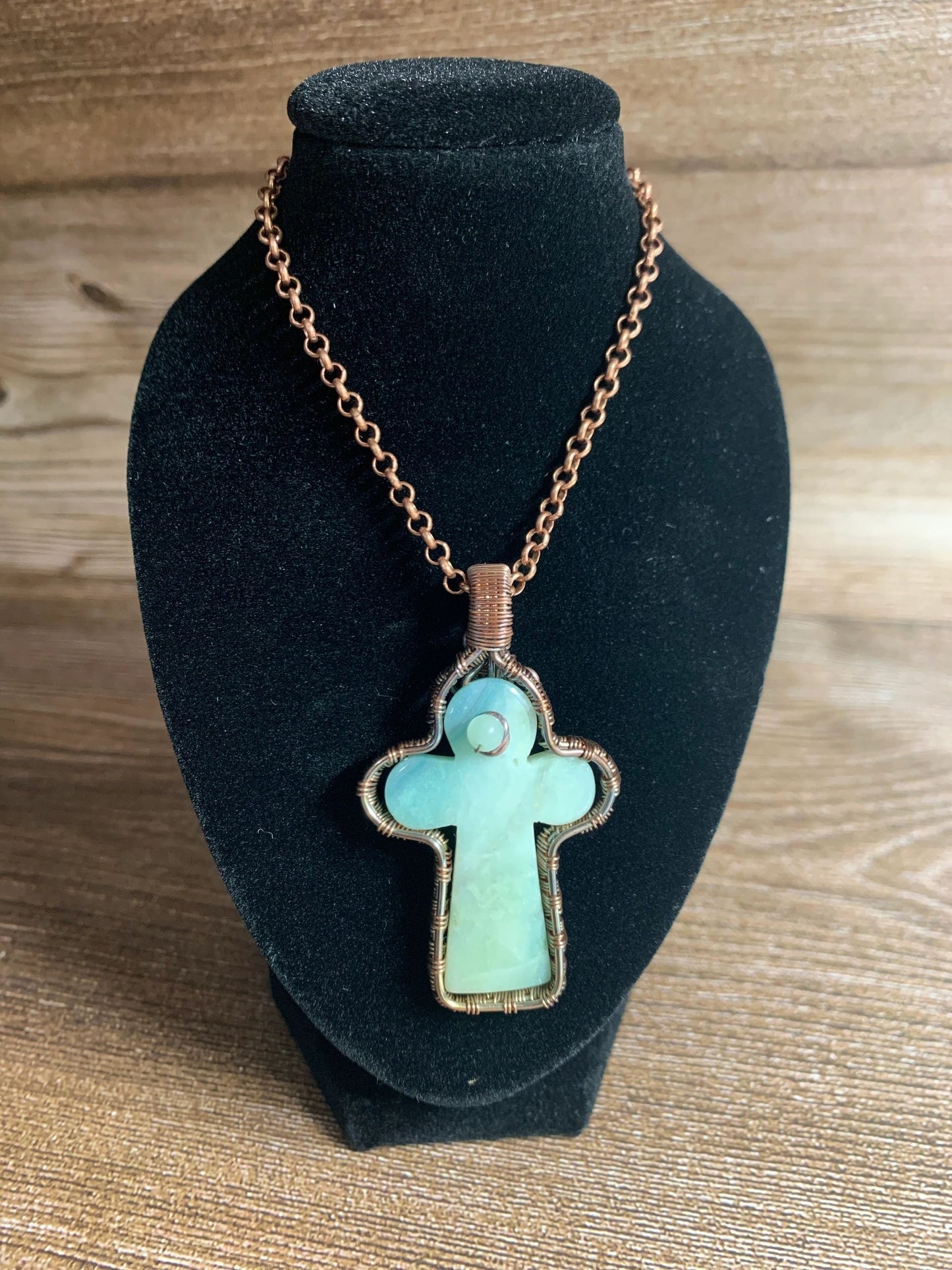 Quartzite Cross with Amazonite