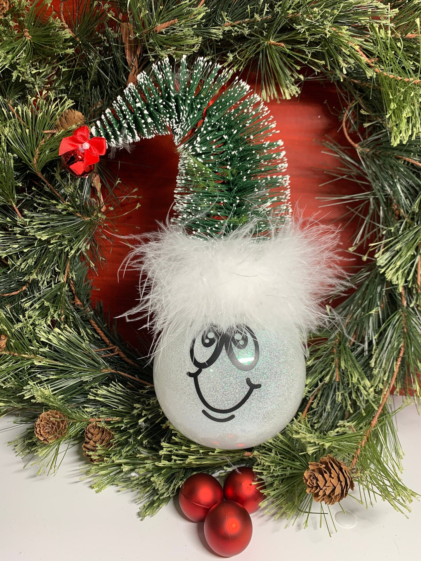 Flocked Elf Ornament