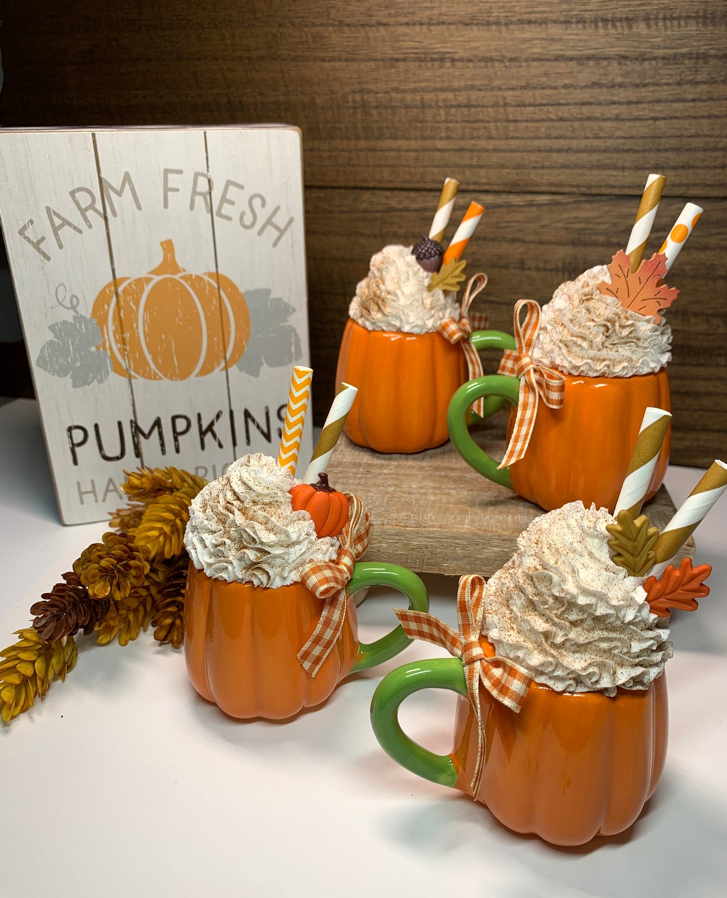 Fall Tier Tray Pumpkin Mini Mugs