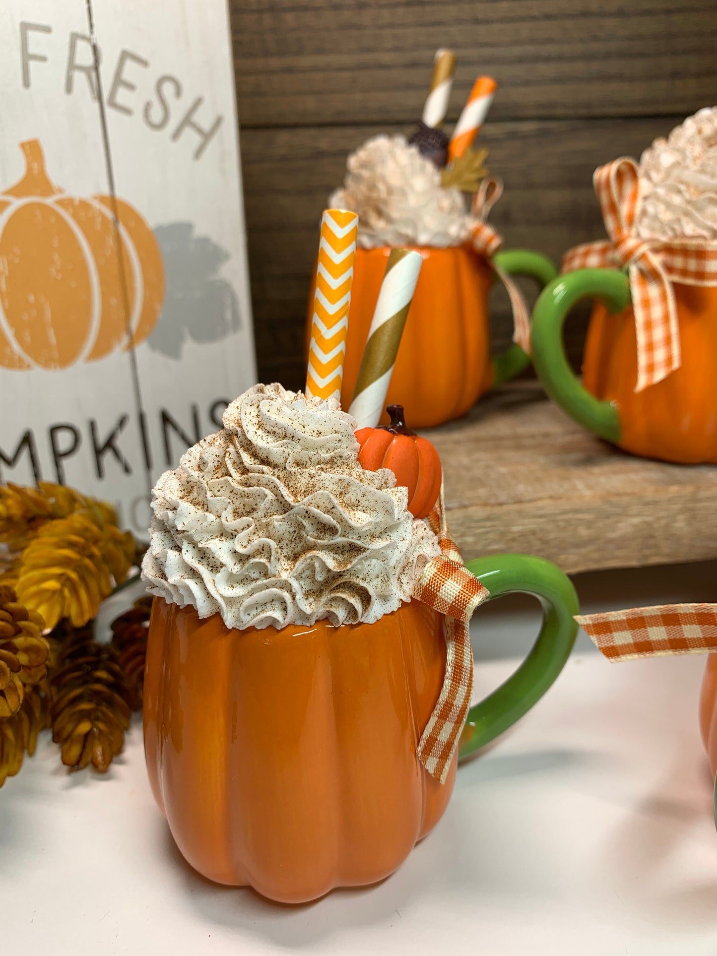 Fall Tier Tray Pumpkin Mini Mugs