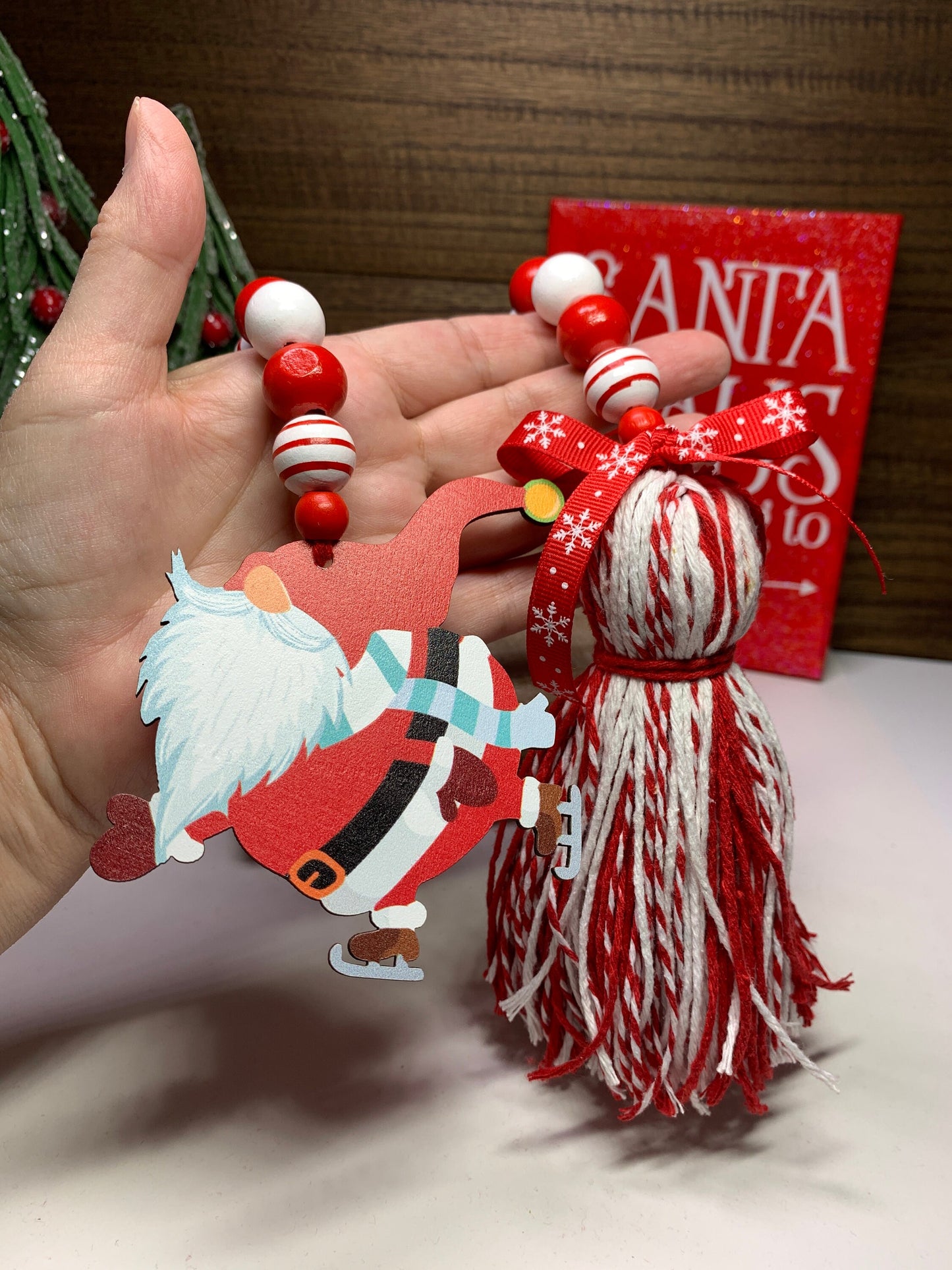 Skating Gnome Beaded Garland