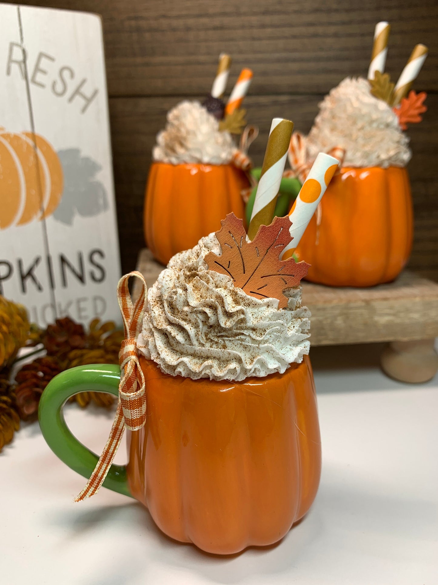 Fall Tier Tray Pumpkin Mini Mugs