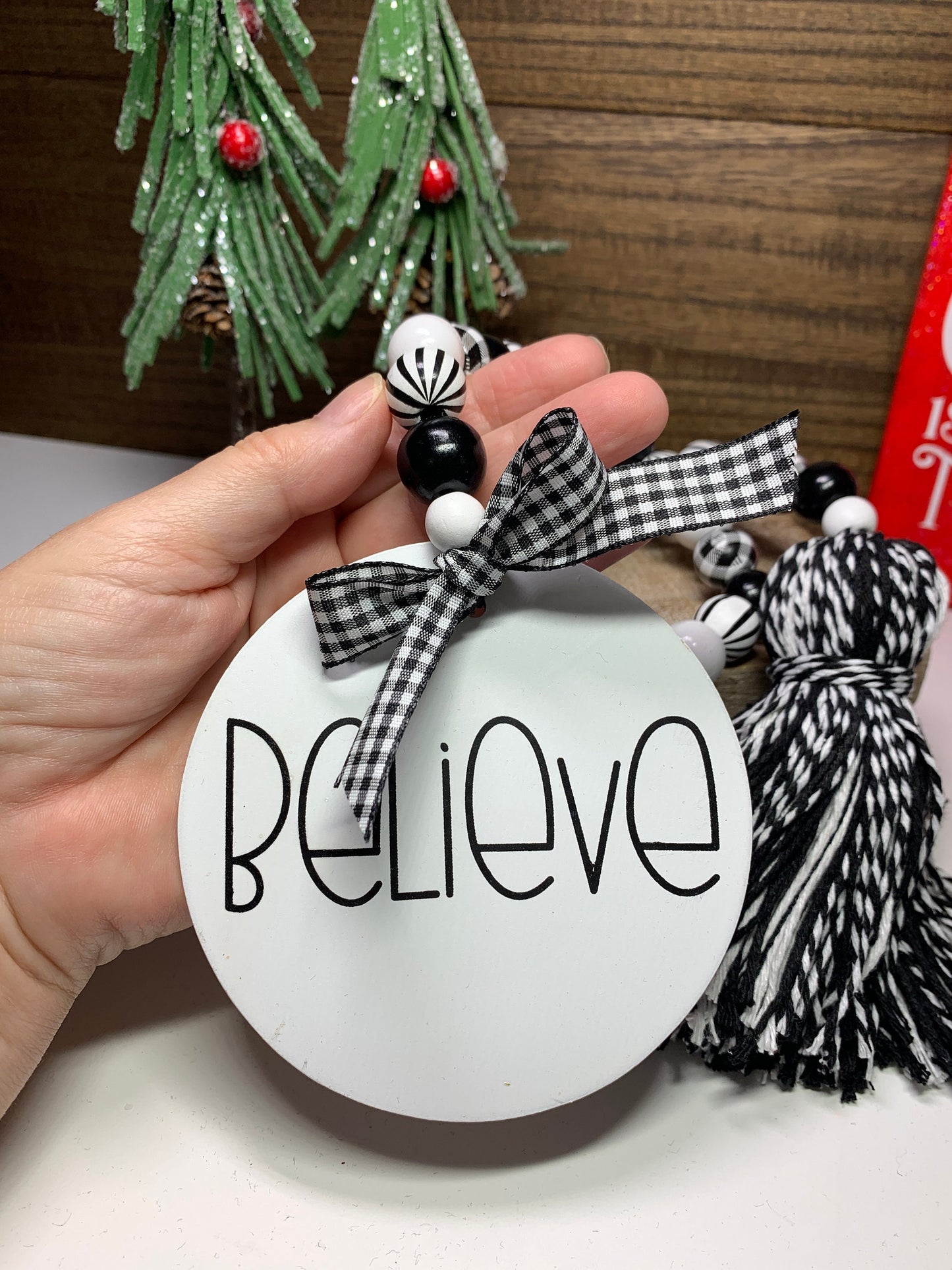 Black and White Beaded Garland