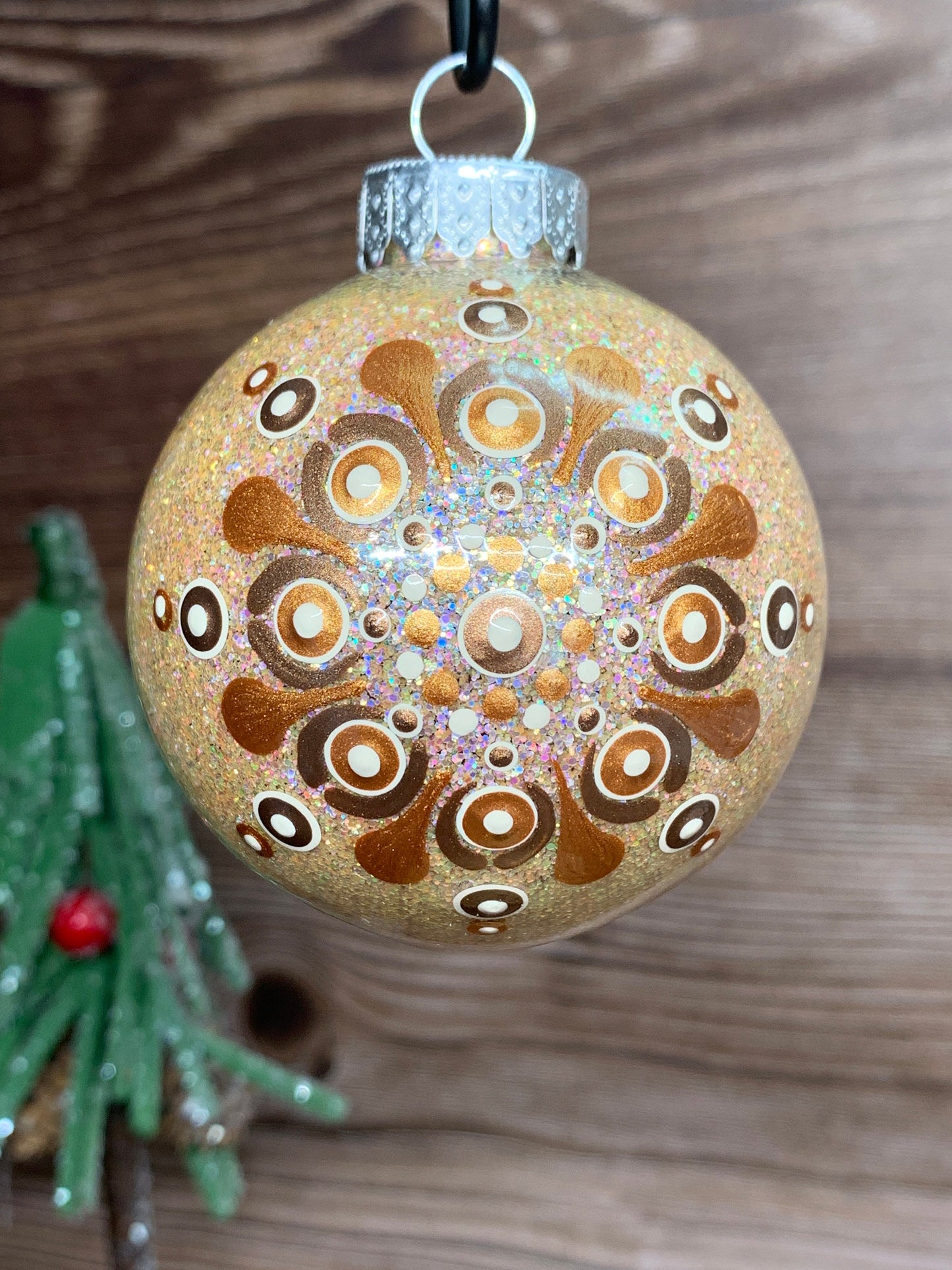 #17 Glittered Dot Art Ornament