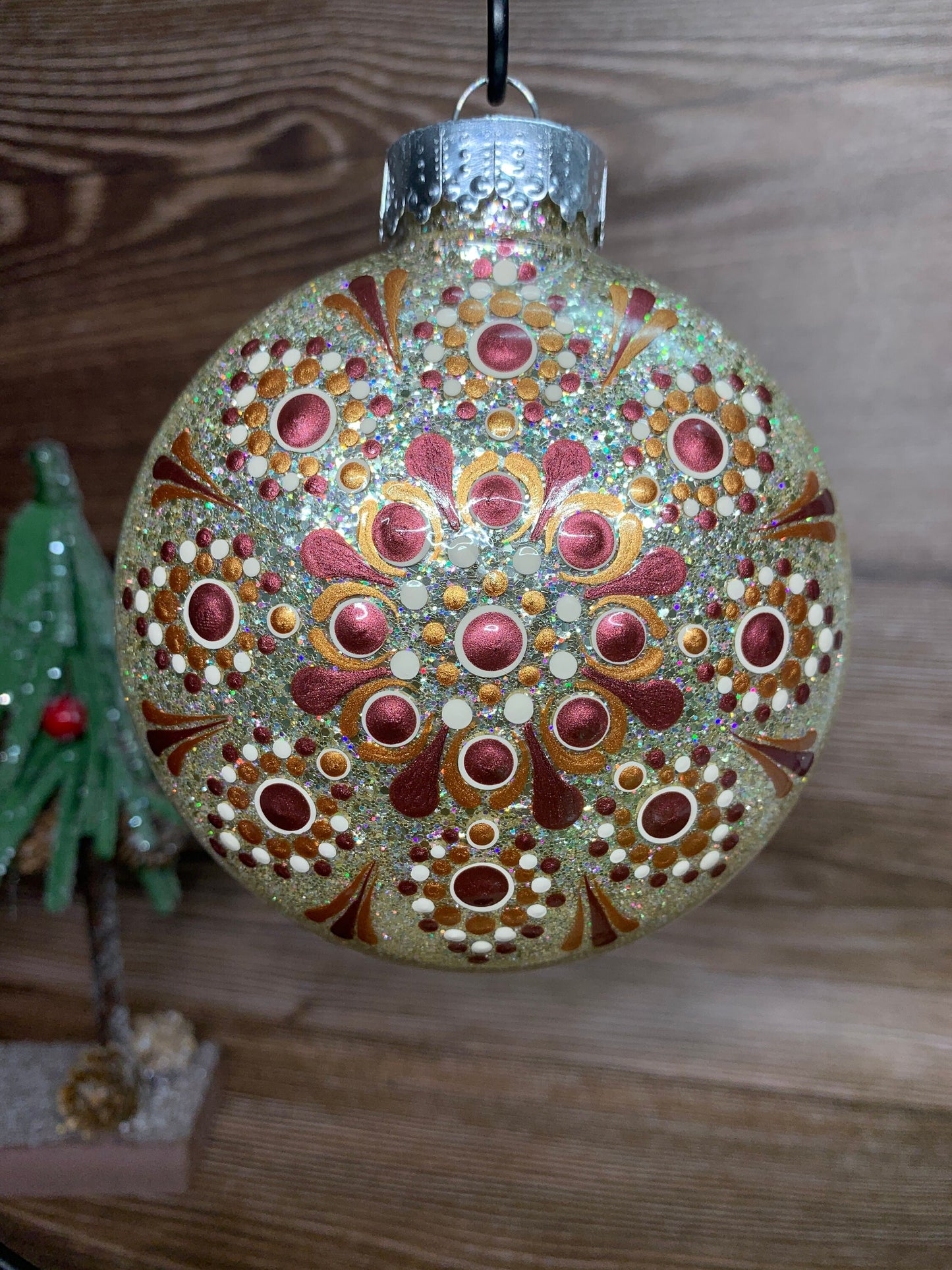 #14 Glittered Dot Art Ornament