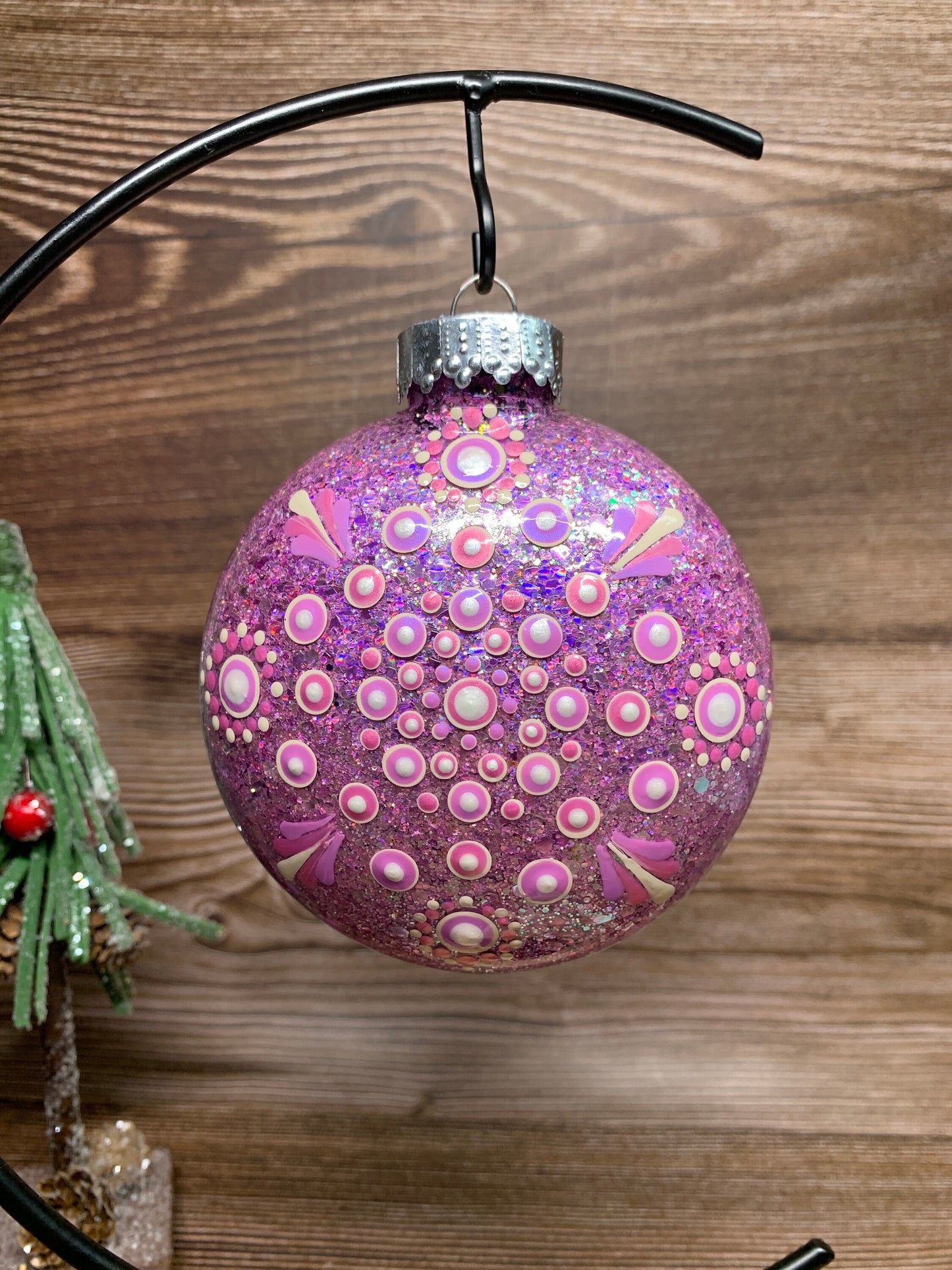 #22 Glittered Dot Art Ornament